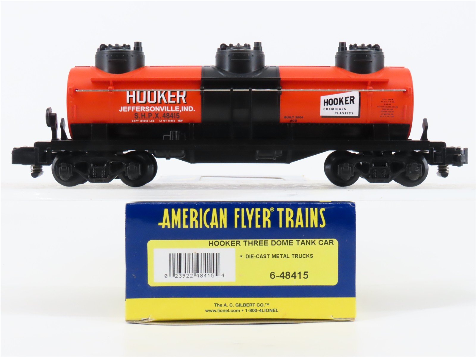 S Gauge Gilbert American Flyer 6-48415 SHPX Hooker Triple Dome Tank Car #48415