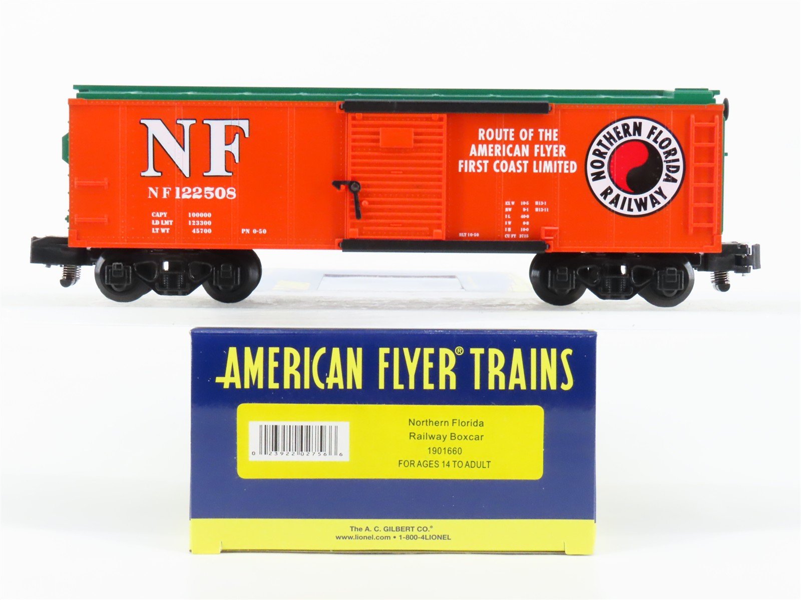 S Gauge Gilbert American Flyer 1901660 NF Northern Florida Box Car #122508