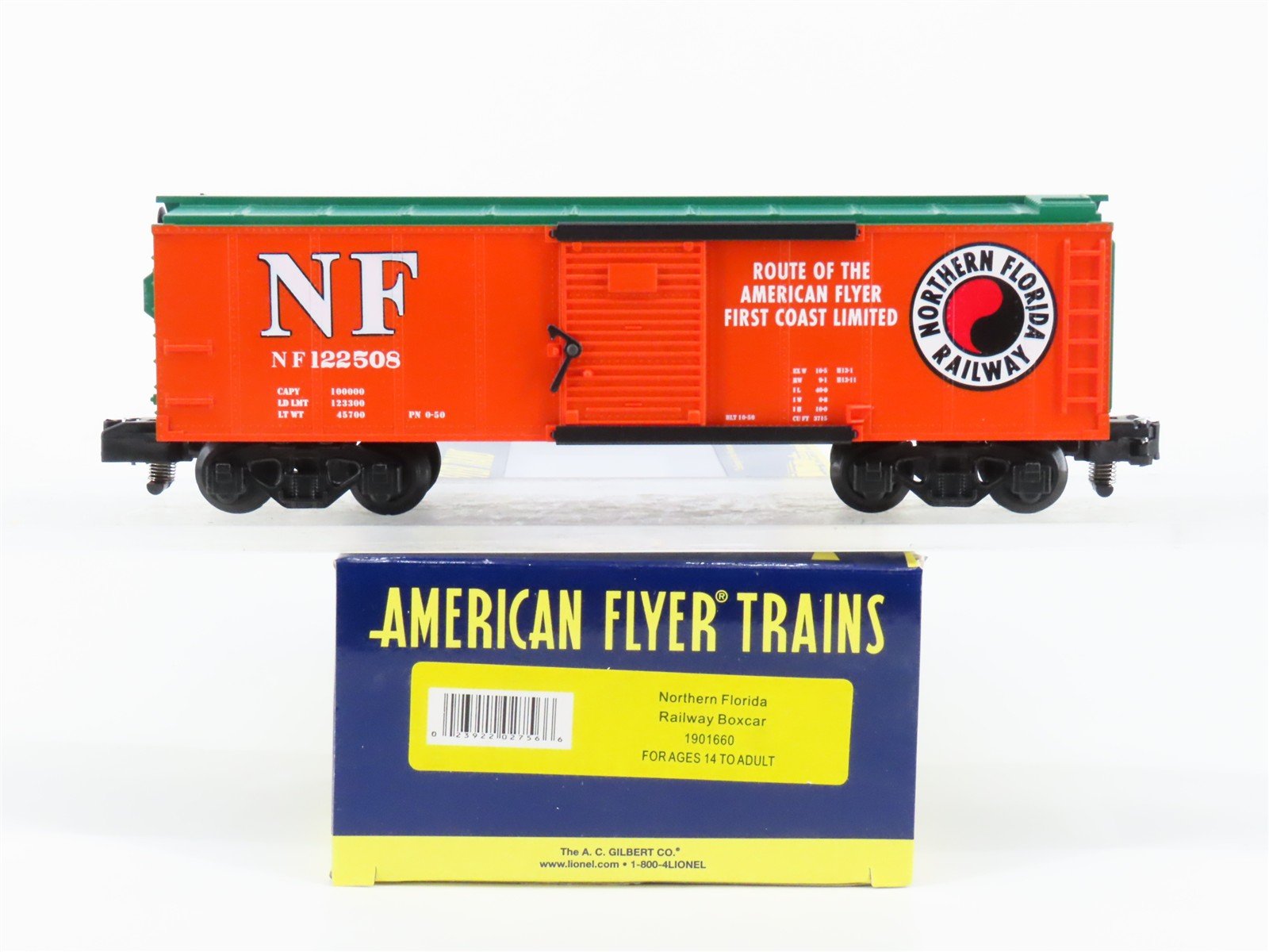 S Gauge Gilbert American Flyer 19011660 NF Northern Florida Box Car #122508