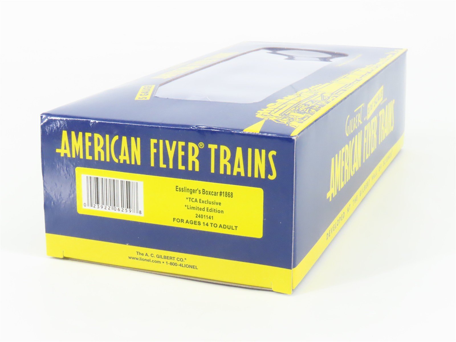 S Gauge Gilbert American Flyer 2401141 URT Esslinger's Single Door Box Car #1868