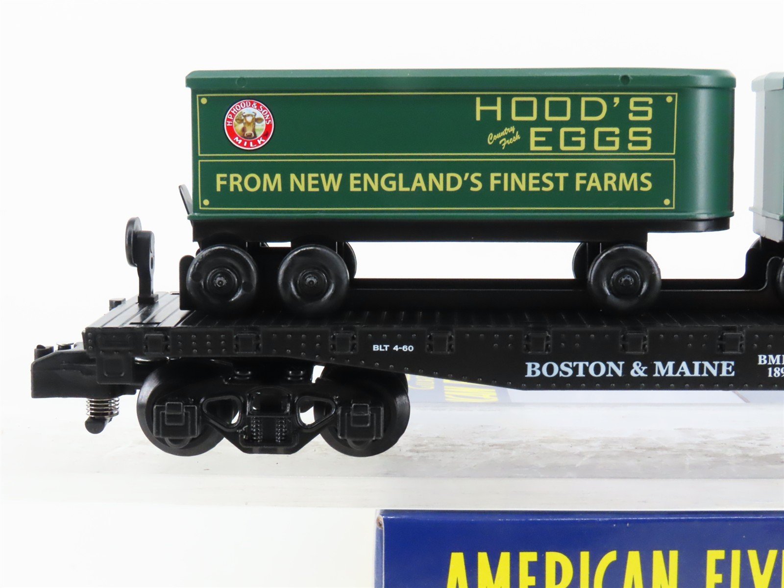 S Gilbert American Flyer 2301092 BMRR Boston & Maine Flat Car #1894 w/ Trailers