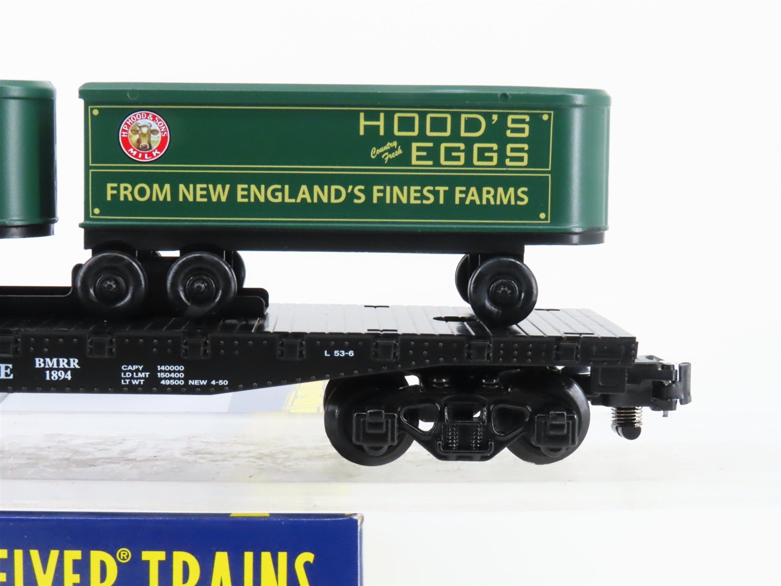 S Gilbert American Flyer 2301092 BMRR Boston & Maine Flat Car #1894 w/ Trailers