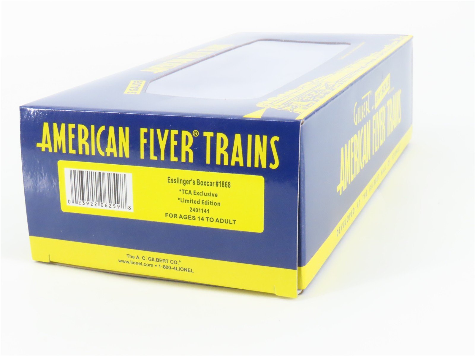 S Gauge Gilbert American Flyer 2401141 URT Esslinger's Single Door Box Car #1868