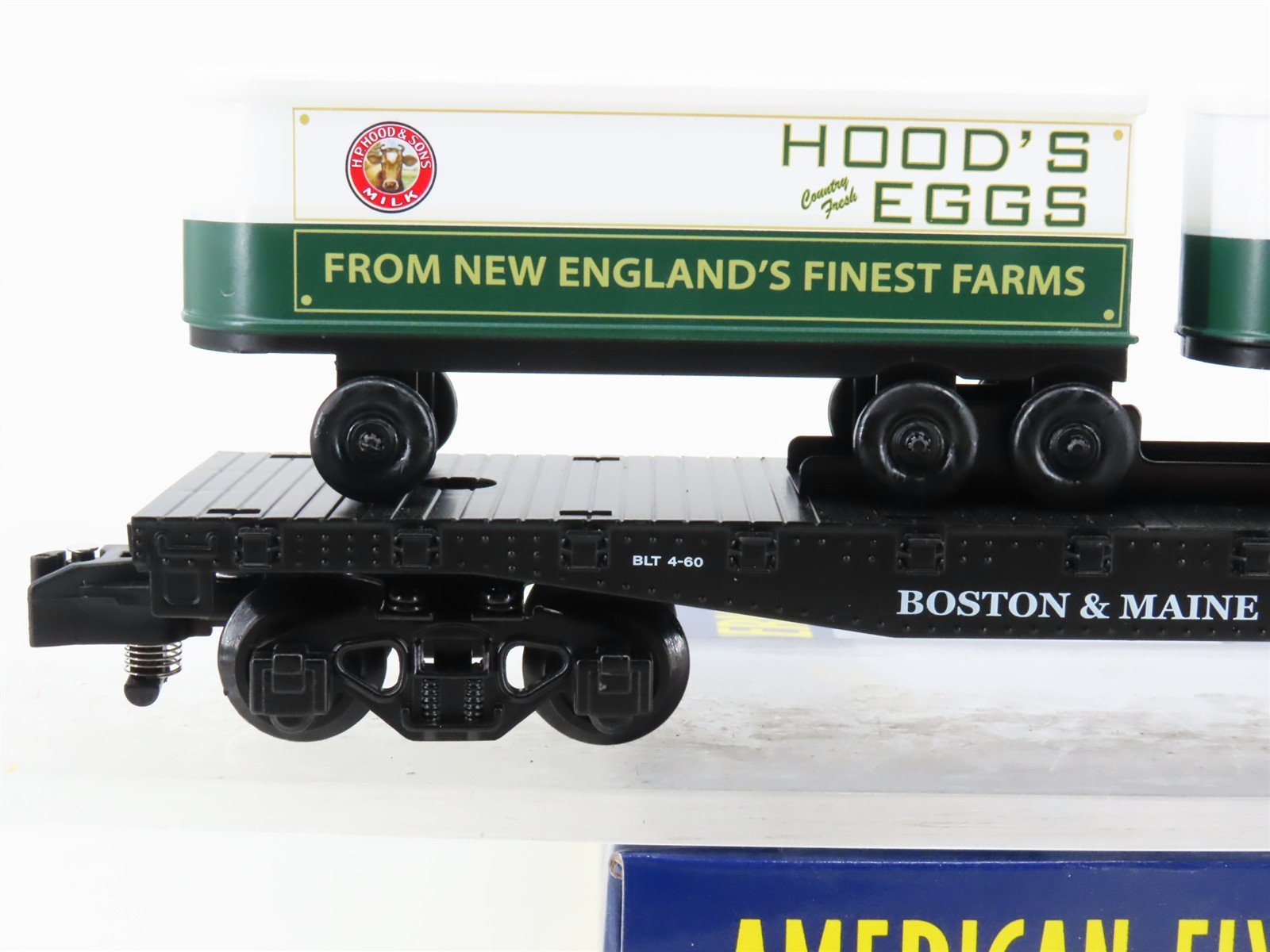 S Gilbert American Flyer 2301091 BMRR Boston & Maine Flat Car #1852 w/ Trailers
