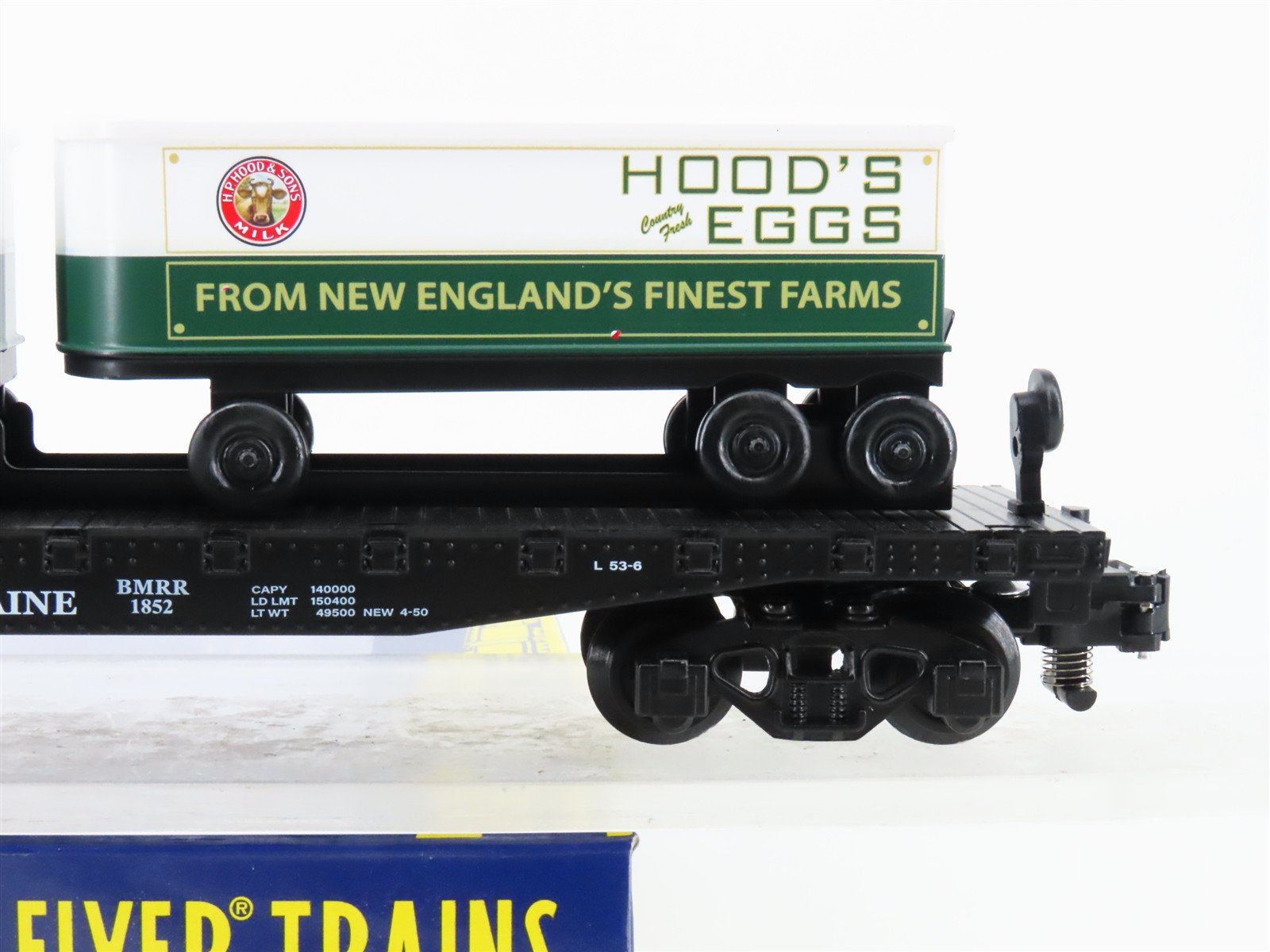 S Gilbert American Flyer 2301091 BMRR Boston & Maine Flat Car #1852 w/ Trailers