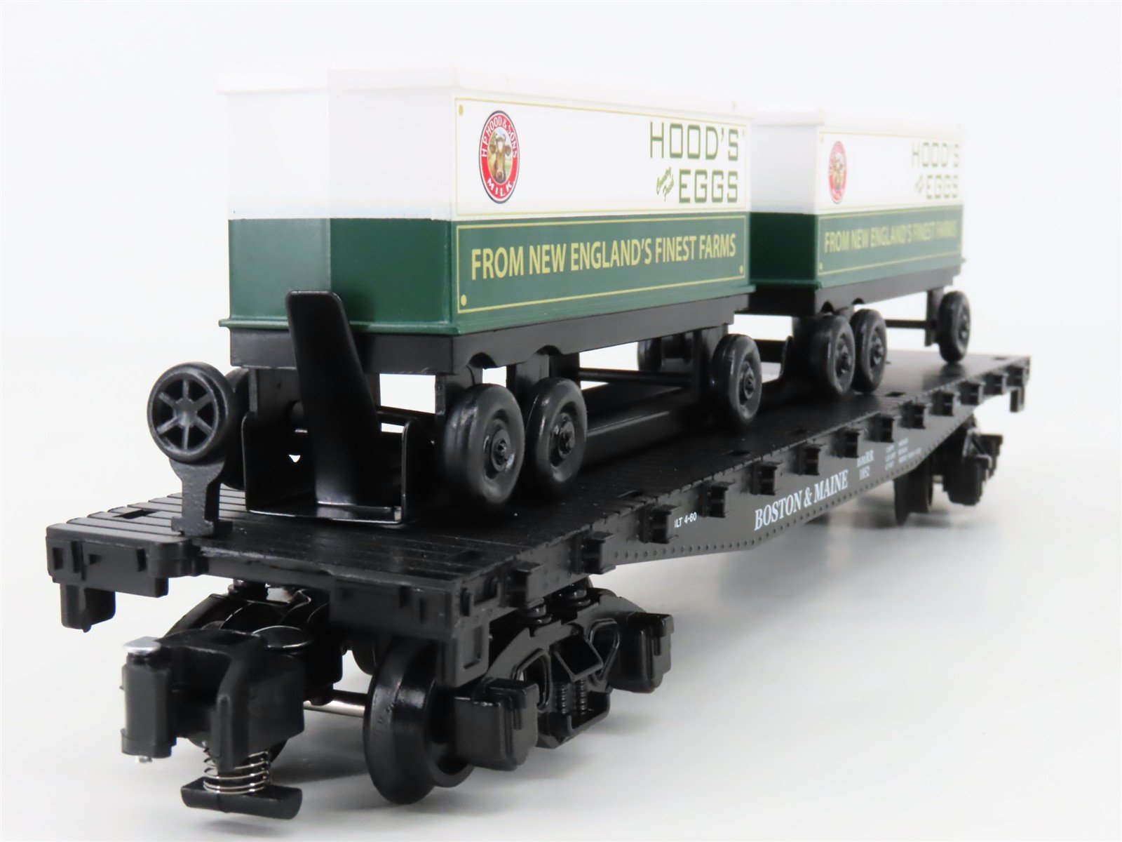 S Gilbert American Flyer 2301091 BMRR Boston & Maine Flat Car #1852 w/ Trailers