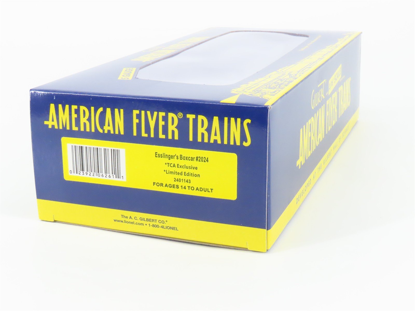 S Gauge Gilbert American Flyer 2401143 URT Esslinger's Single Door Box Car #2024
