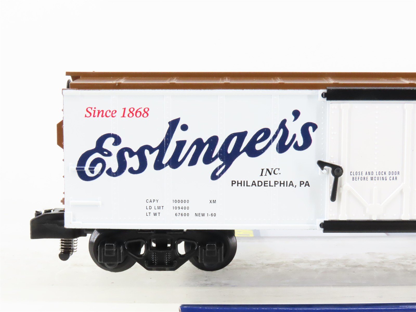 S Gauge Gilbert American Flyer 2401142 URT Esslinger's Single Door Box Car #1954