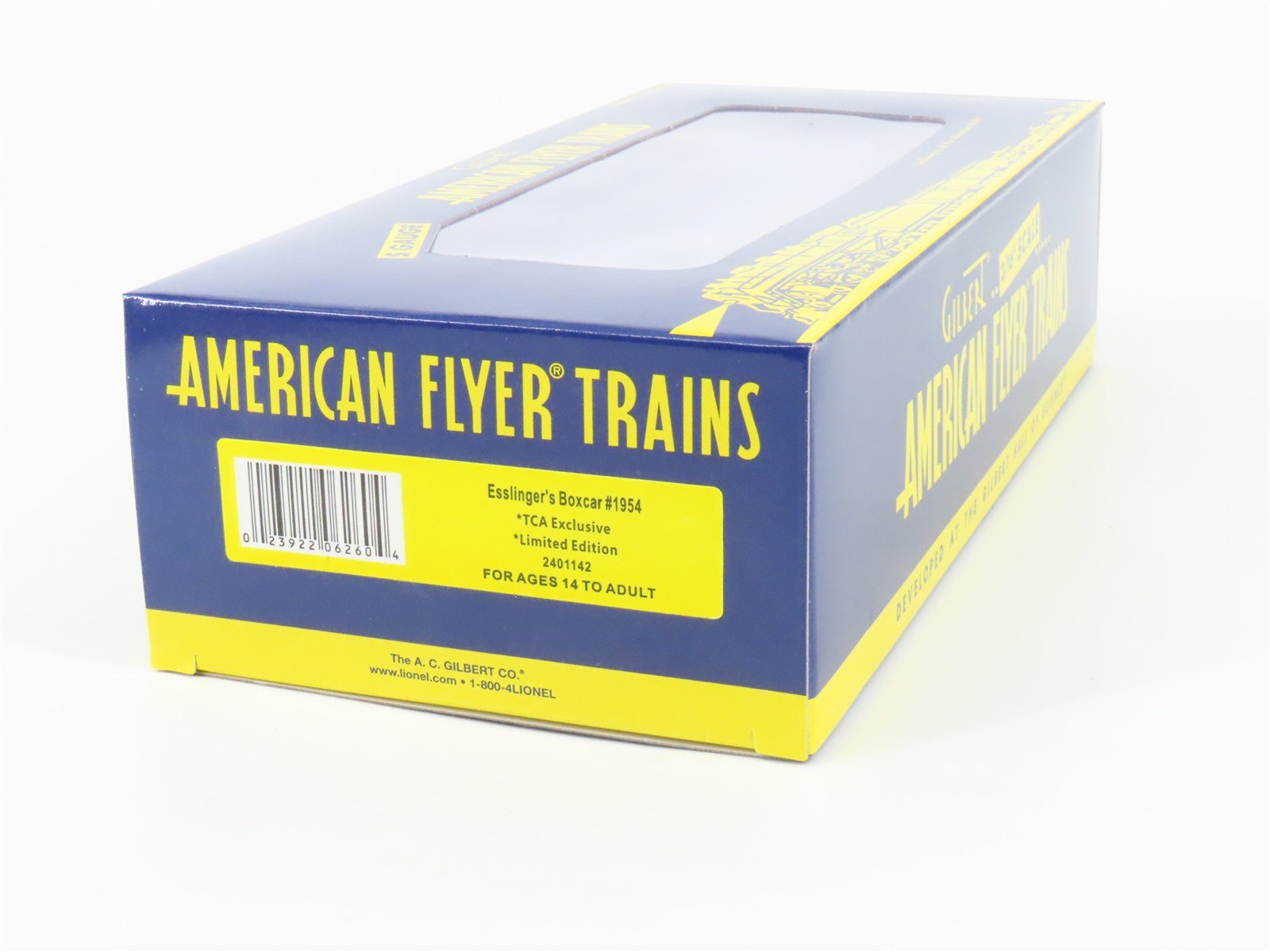 S Gauge Gilbert American Flyer 2401142 URT Esslinger's Single Door Box Car #1954