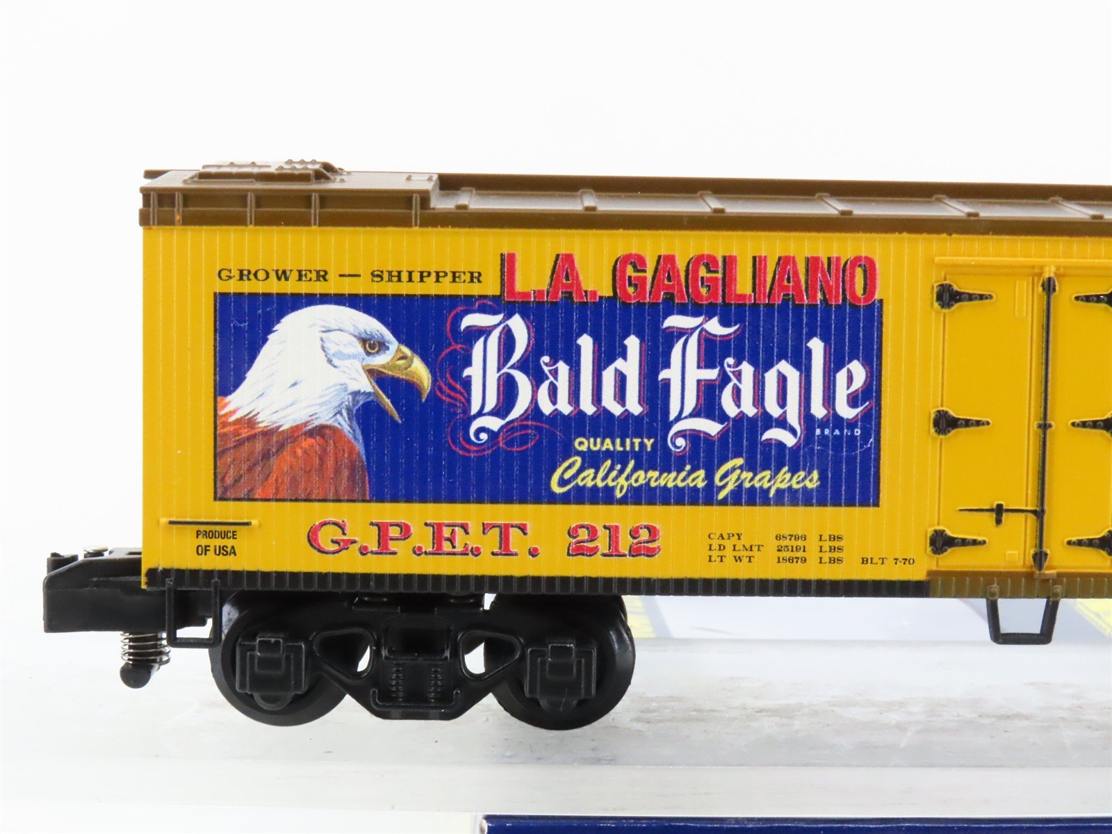 S Gilbert American Flyer 2101172 GPET Bald Eagle Grapes Woodside Reefer #212