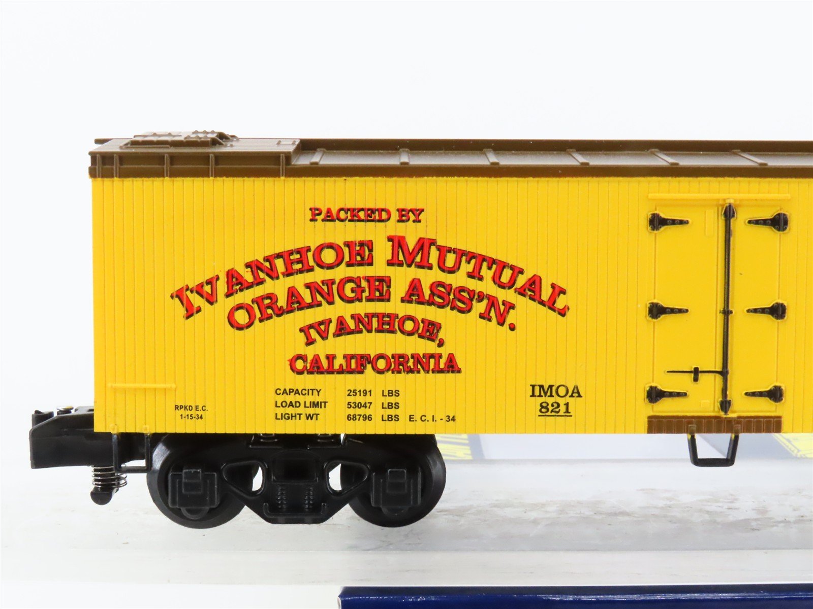 S Gauge Gilbert American Flyer 2101182 IMOA Yosemite Brand Woodside Reefer #821