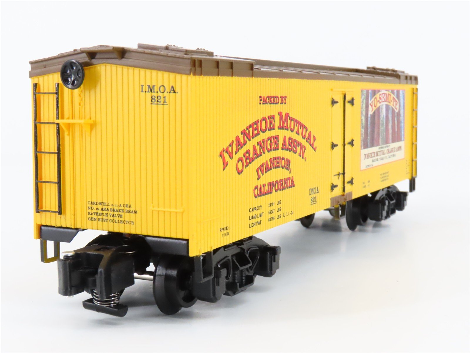 S Gauge Gilbert American Flyer 2101182 IMOA Yosemite Brand Woodside Reefer #821