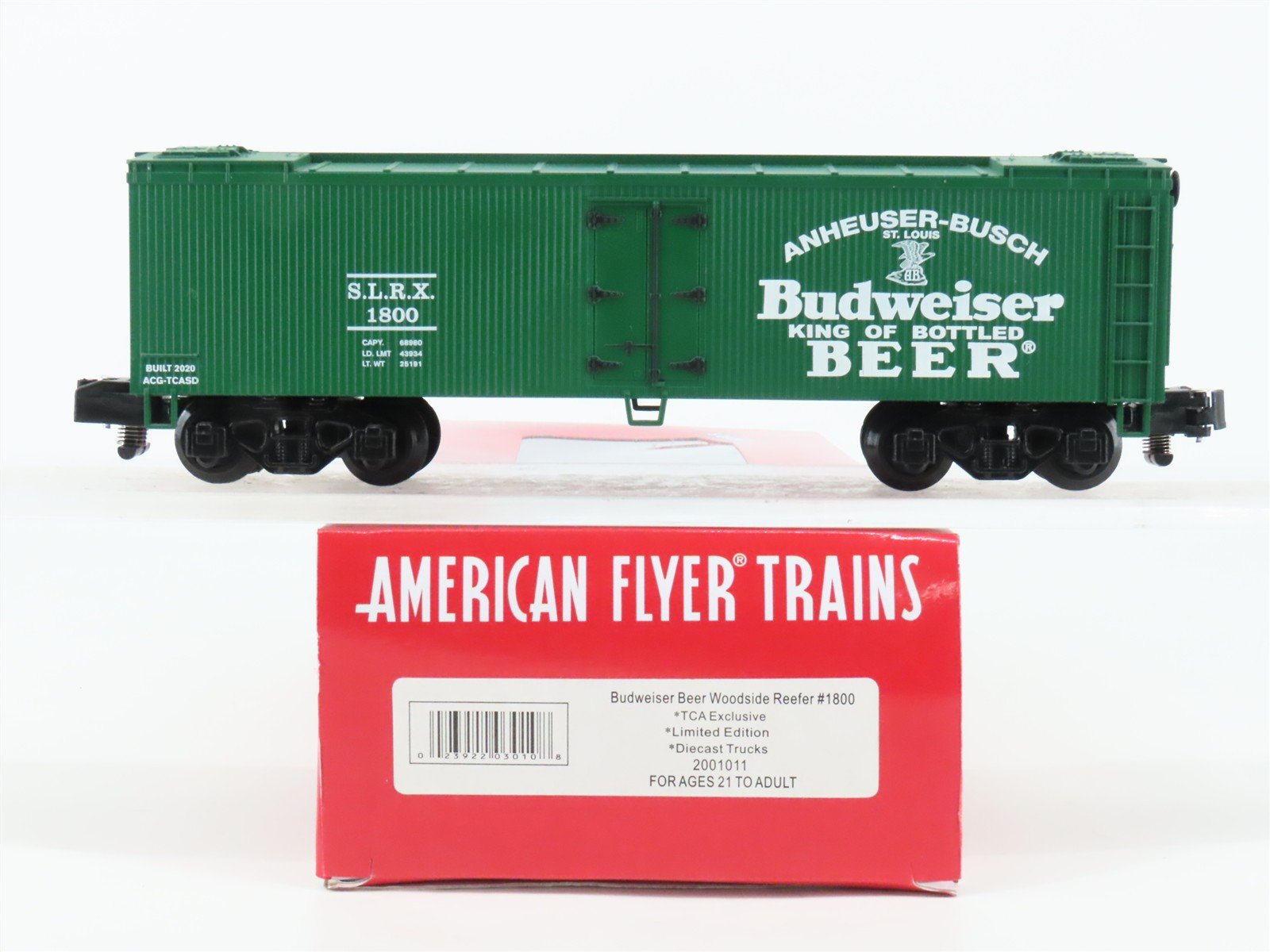 S Gauge American Flyer 2001011 SLRX Budweiser Beer Woodside Reefer #1800