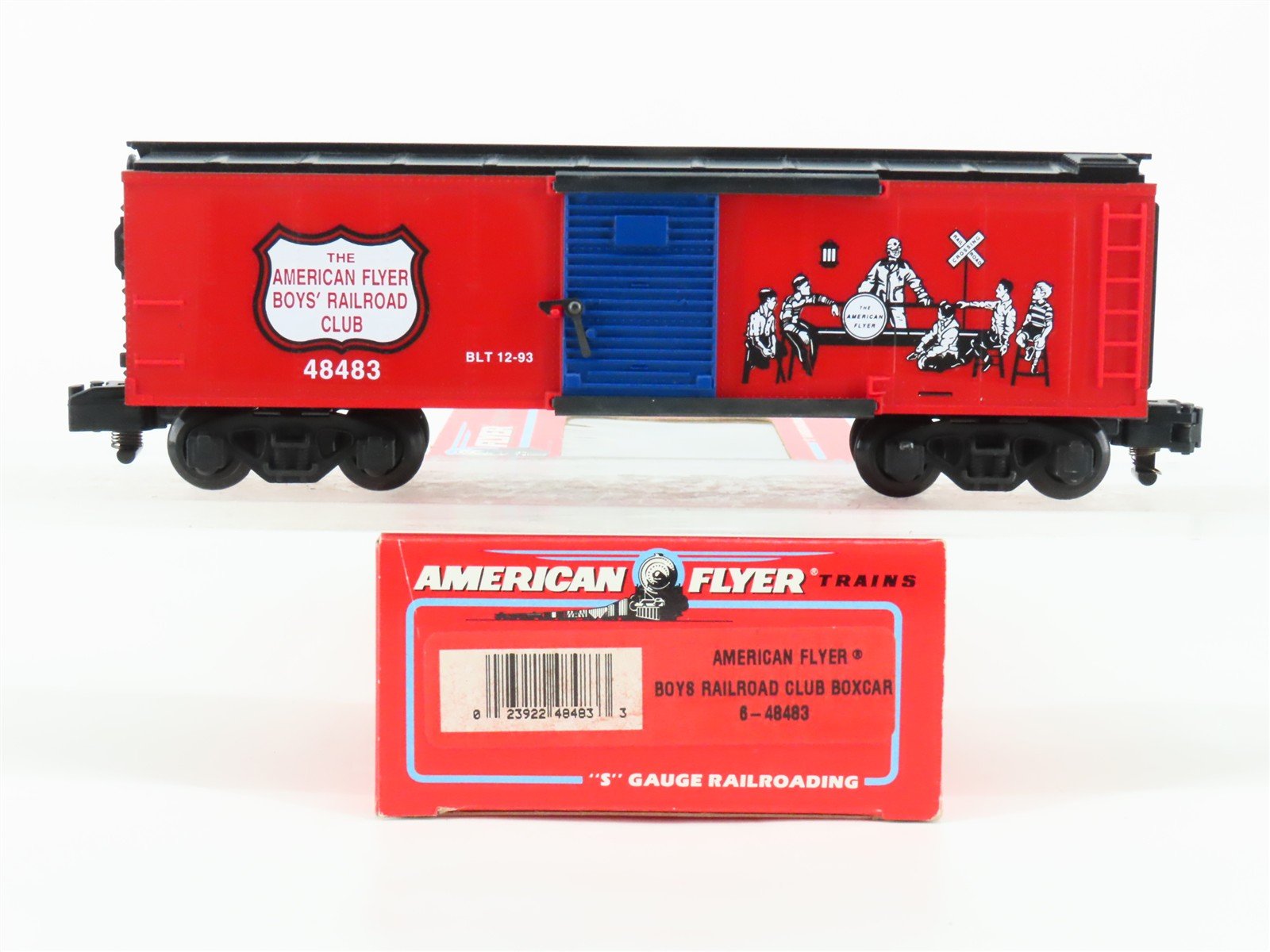 S Gauge American Flyer 6-48483 Boy's Railroad Club Single Door Box Car #48483