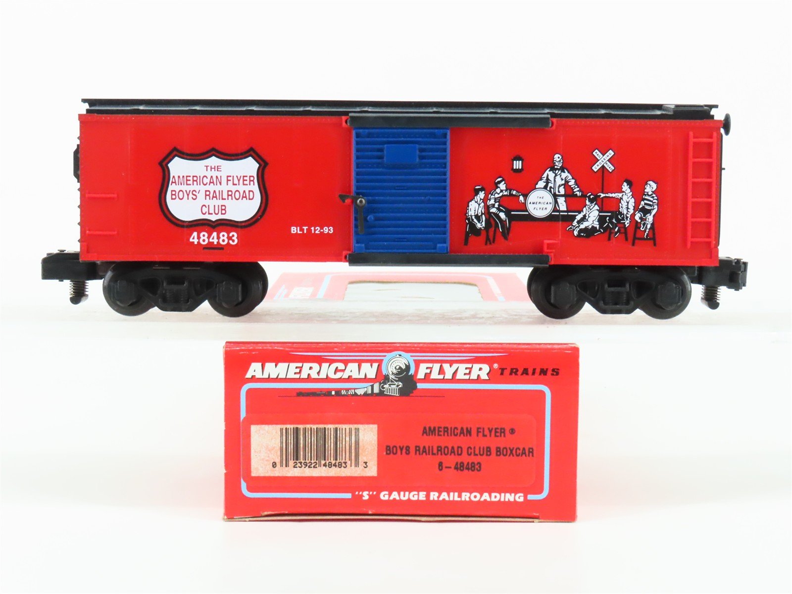 S Gauge American Flyer 6-48483 Boy's Railroad Club Single Door Box Car #48483