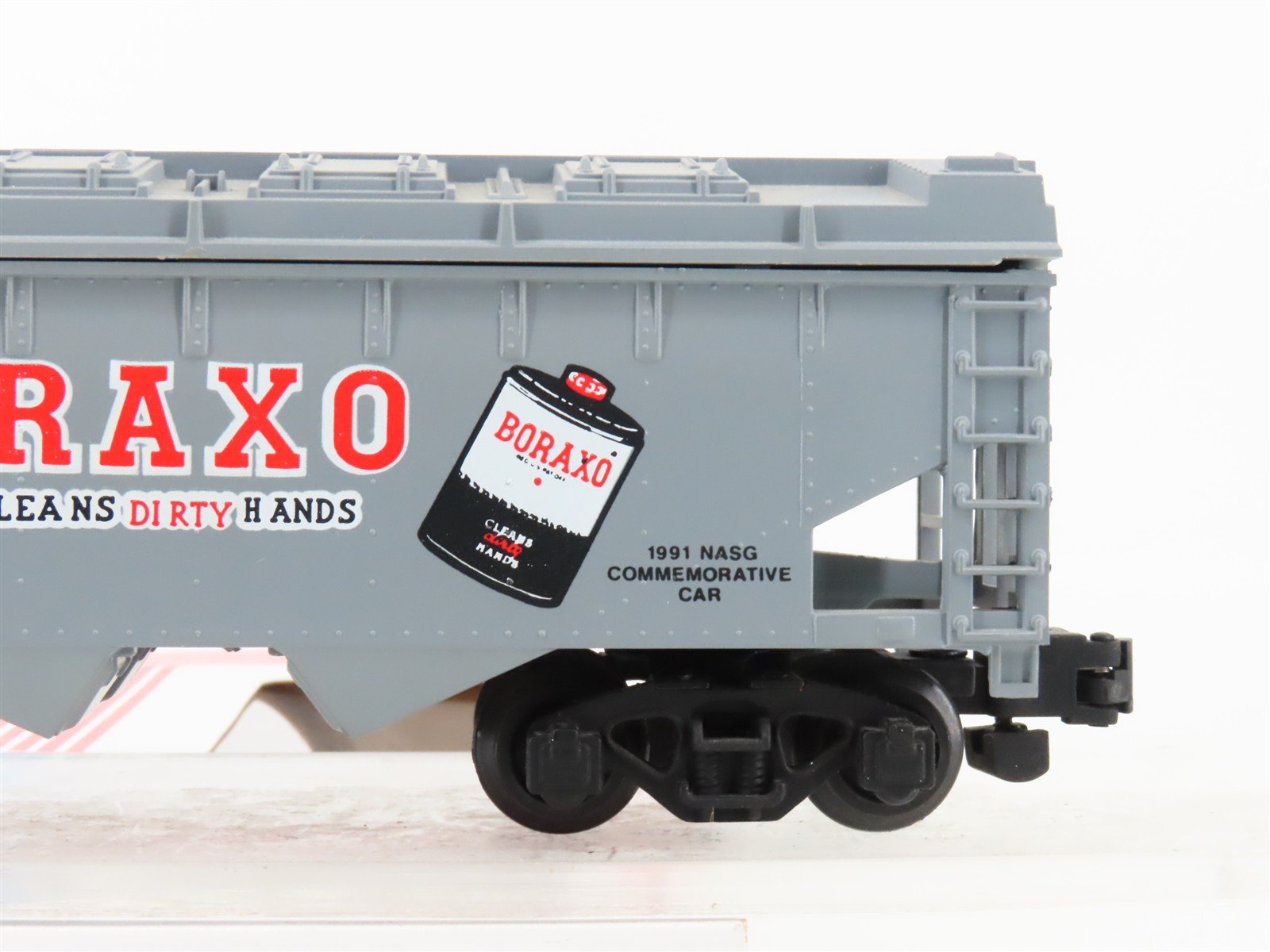 S Scale American Flyer 6-48475 GACX Boraxo 1991 NASG 2-Bay Covered Hopper #591