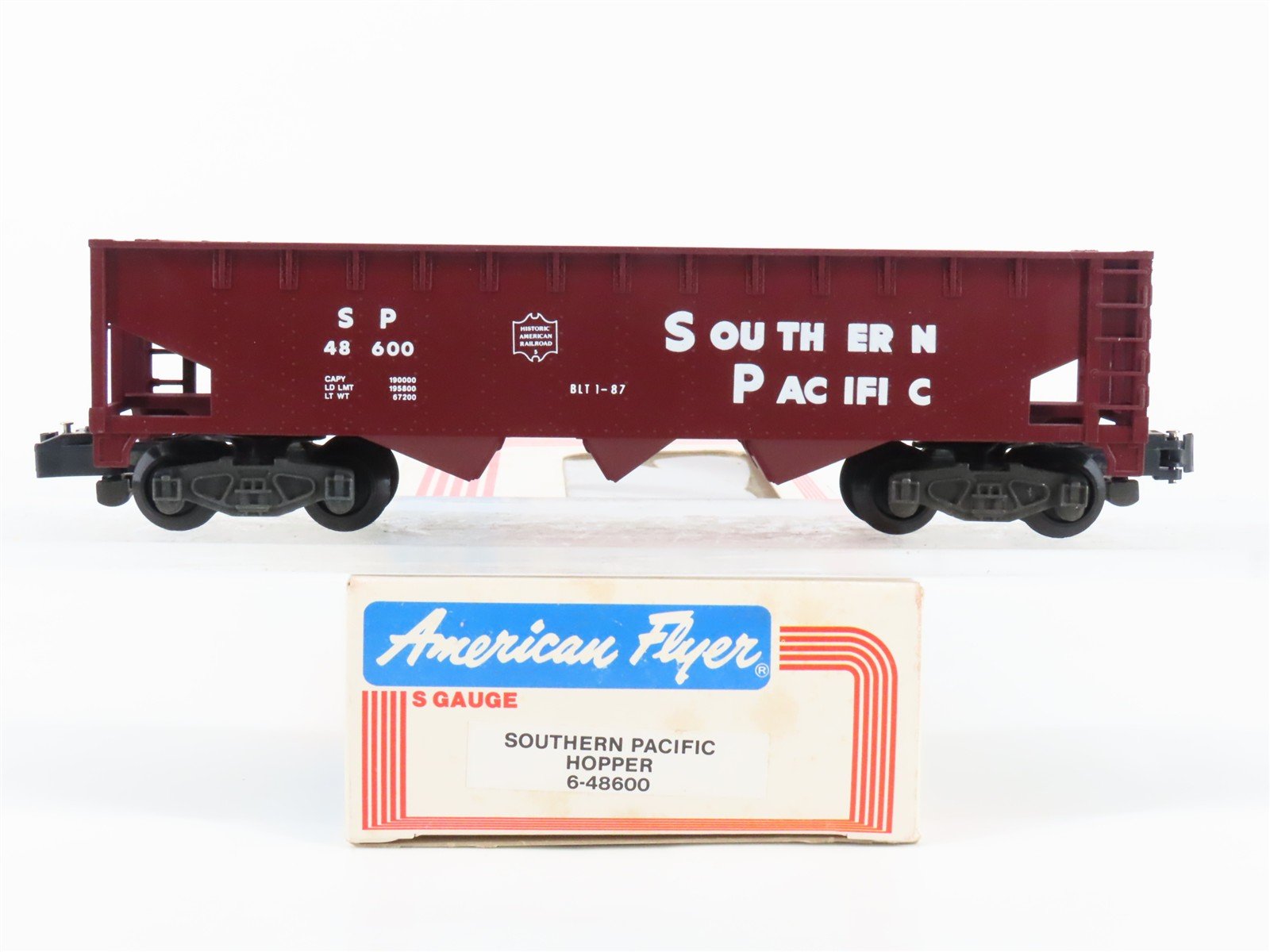 S Scale American Flyer 6-48600 SP Southern Pacific 3-Bay Hopper #48600
