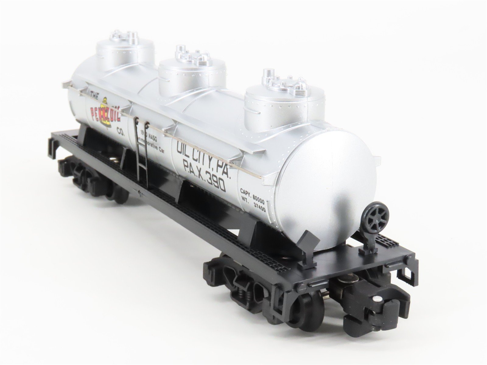 S Scale American Flyer 6-48472 1990 NASG PAX Pennzoil 3-Dome Tankcar #390