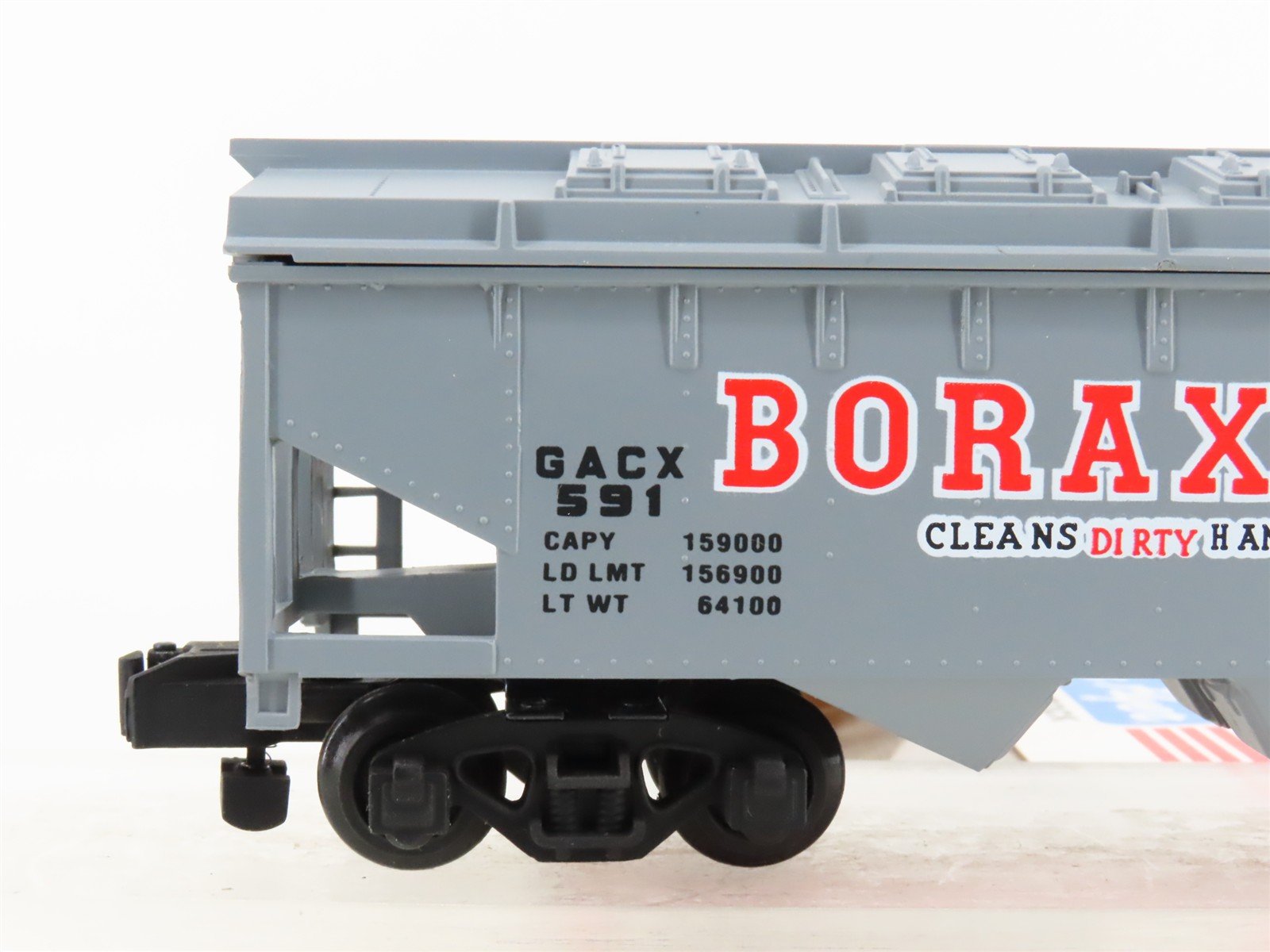S Scale American Flyer 6-48475 GACX Boraxo 1991 NASG 2-Bay Covered Hopper #591
