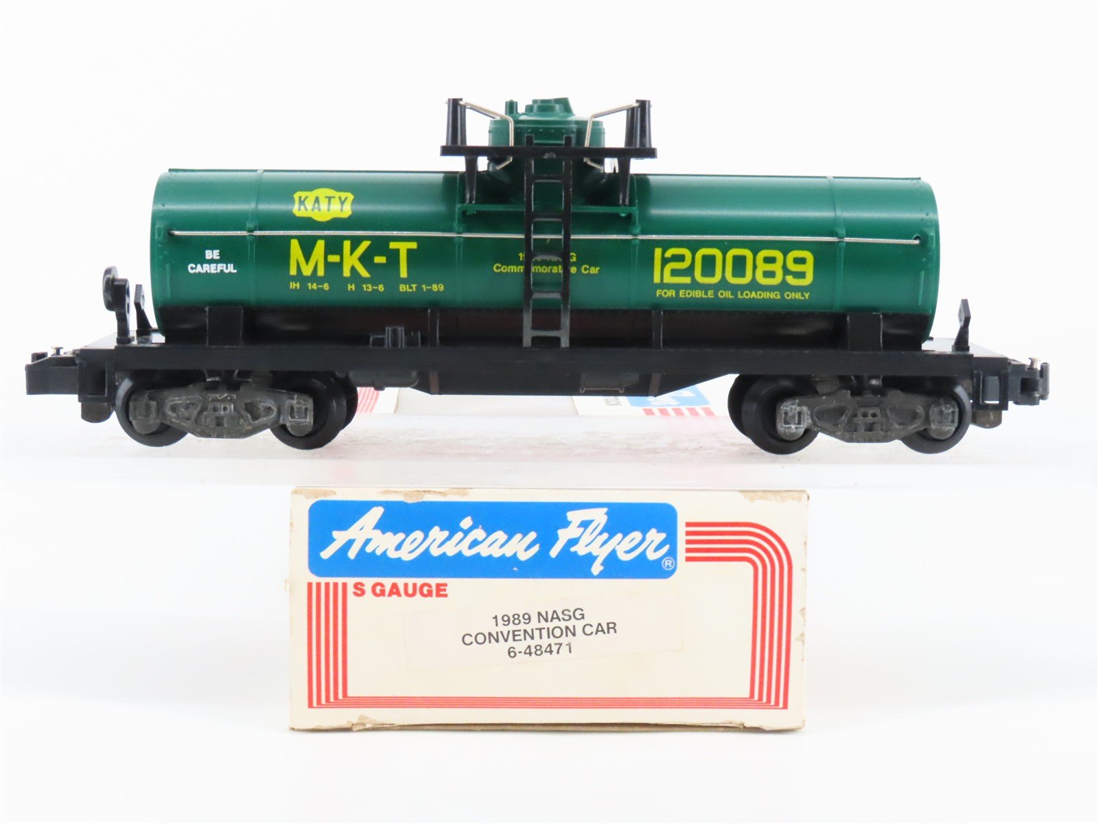 S Scale American Flyer 6-48471 1989 NASG MKT Single Dome Tankcar #120089