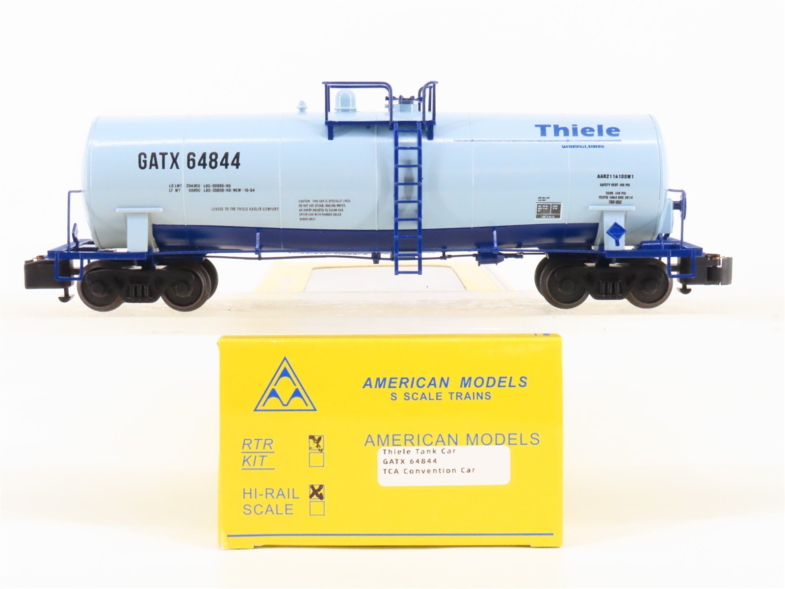 S Scale American Models TCA Convention GATX Thiele Single Dome Tankcar #64844