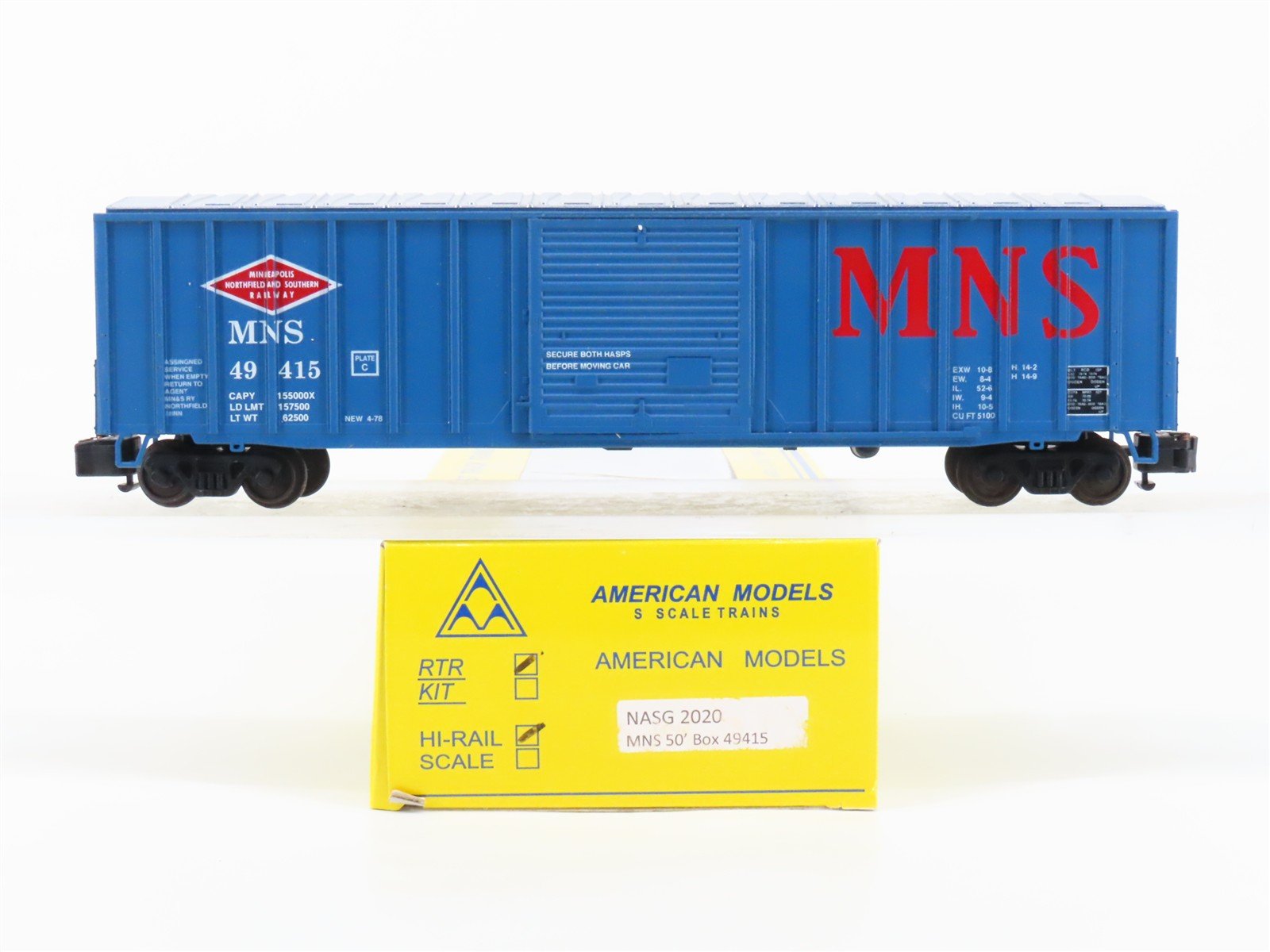 S American Models MNS Minneapolis Northfield Southern NASG 50' Boxcar #49415