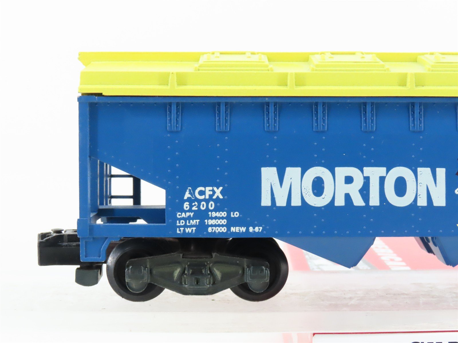 S Scale American Flyer ACFX Morton Salt 3-Bay Covered Hopper #6200