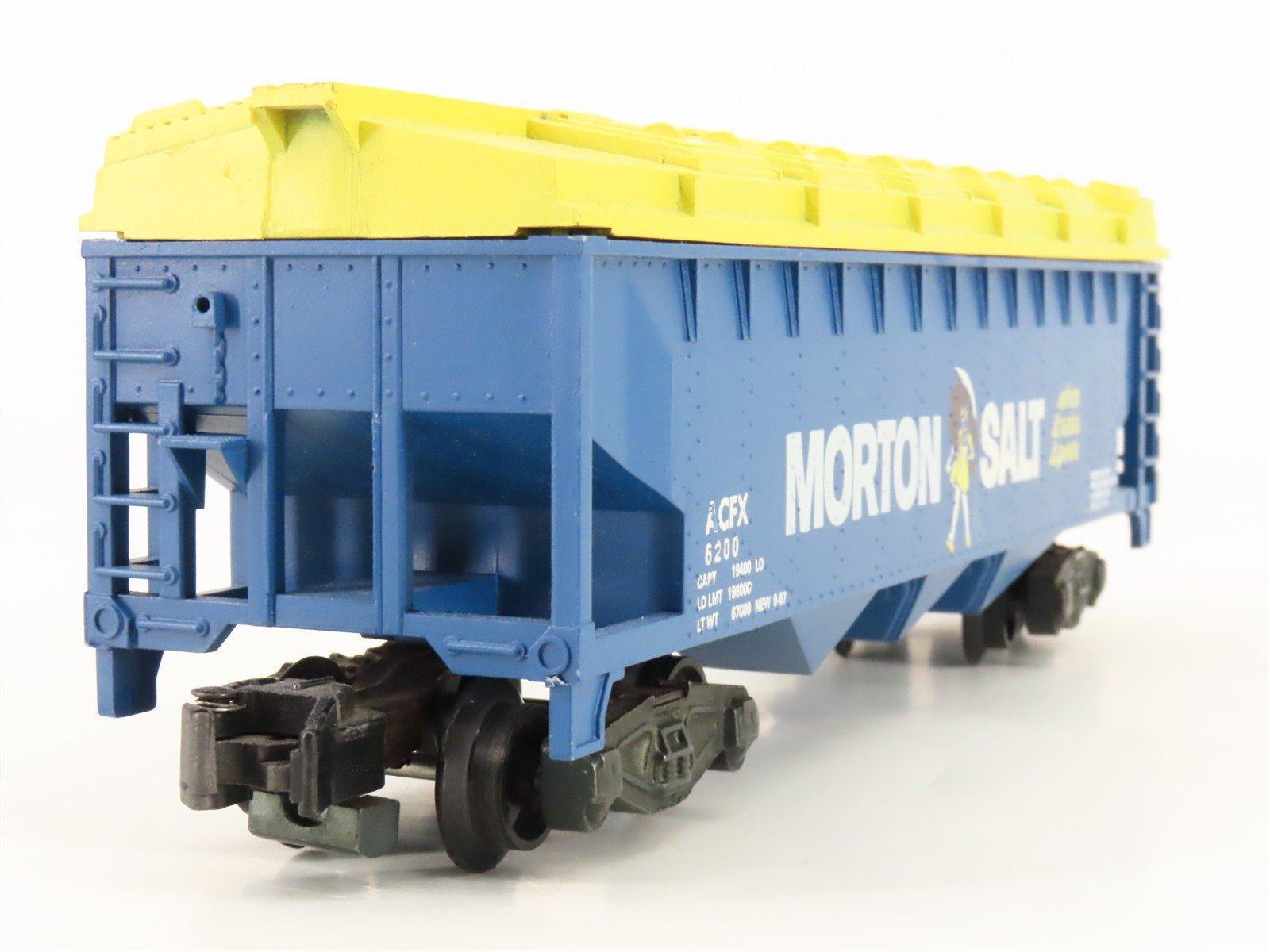 S Scale American Flyer ACFX Morton Salt 3-Bay Covered Hopper #6200