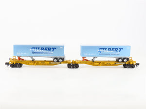 S Scale American Flyer 6-48514 TTUX Trailer Train Spine Car Set w/Trailers