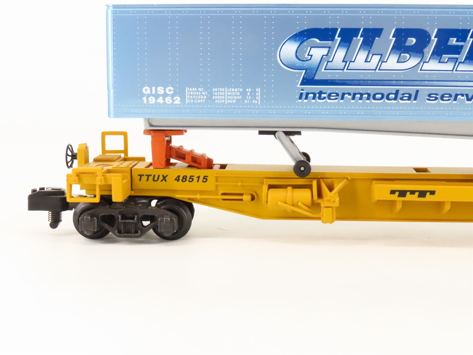 S Scale American Flyer 6-48514 TTUX Trailer Train Spine Car Set w/Trailers