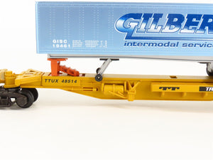 S Scale American Flyer 6-48514 TTUX Trailer Train Spine Car Set w/Trailers