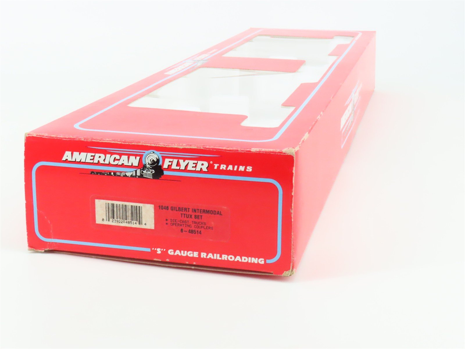 S Scale American Flyer 6-48514 TTUX Trailer Train Spine Car Set w/Trailers