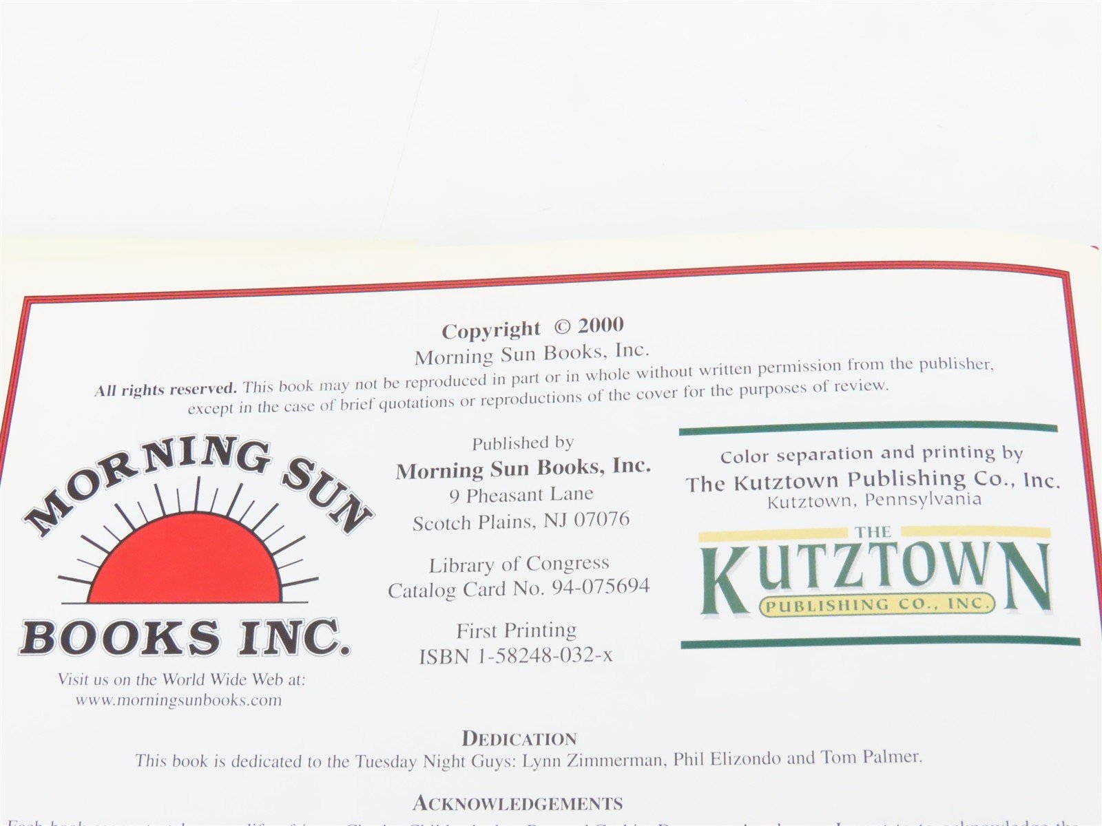 Morning Sun: Chicago, Burlington & Quincy In Color Vol. 3 by Spoor ©2000 HC Book