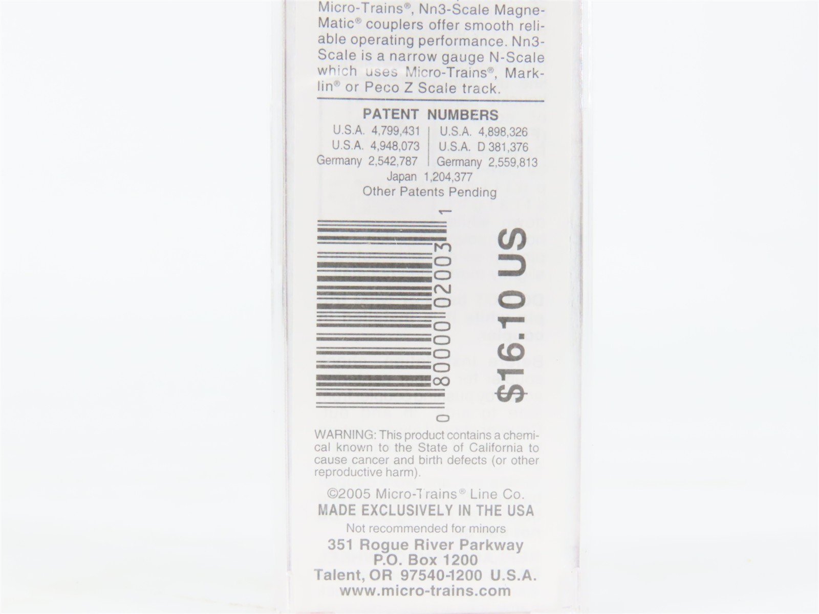 Nn3 Micro-Trains MTL 80000020 SPC Southern Pacific Company 30' Box Car #472