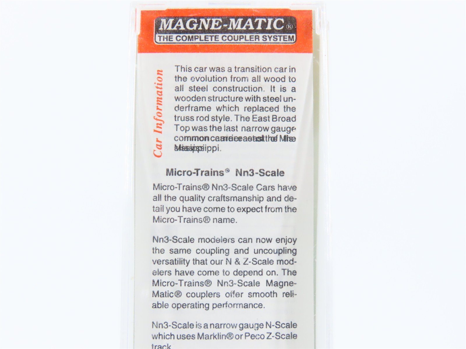 Nn3 Scale Micro-Trains MTL 15107 East Broad Top 30' Single Door Box Car #170