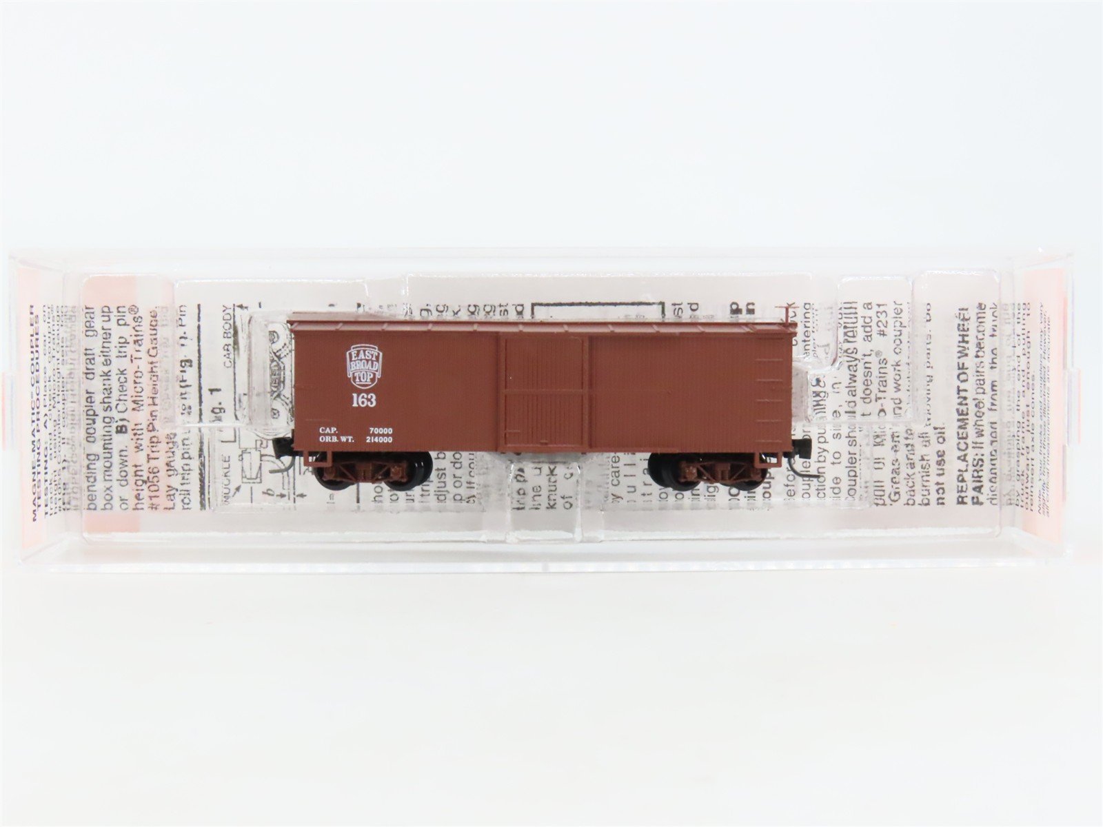 Nn3 Scale Micro-Trains MTL 80000070 East Broad Top Single Door Box Car #163