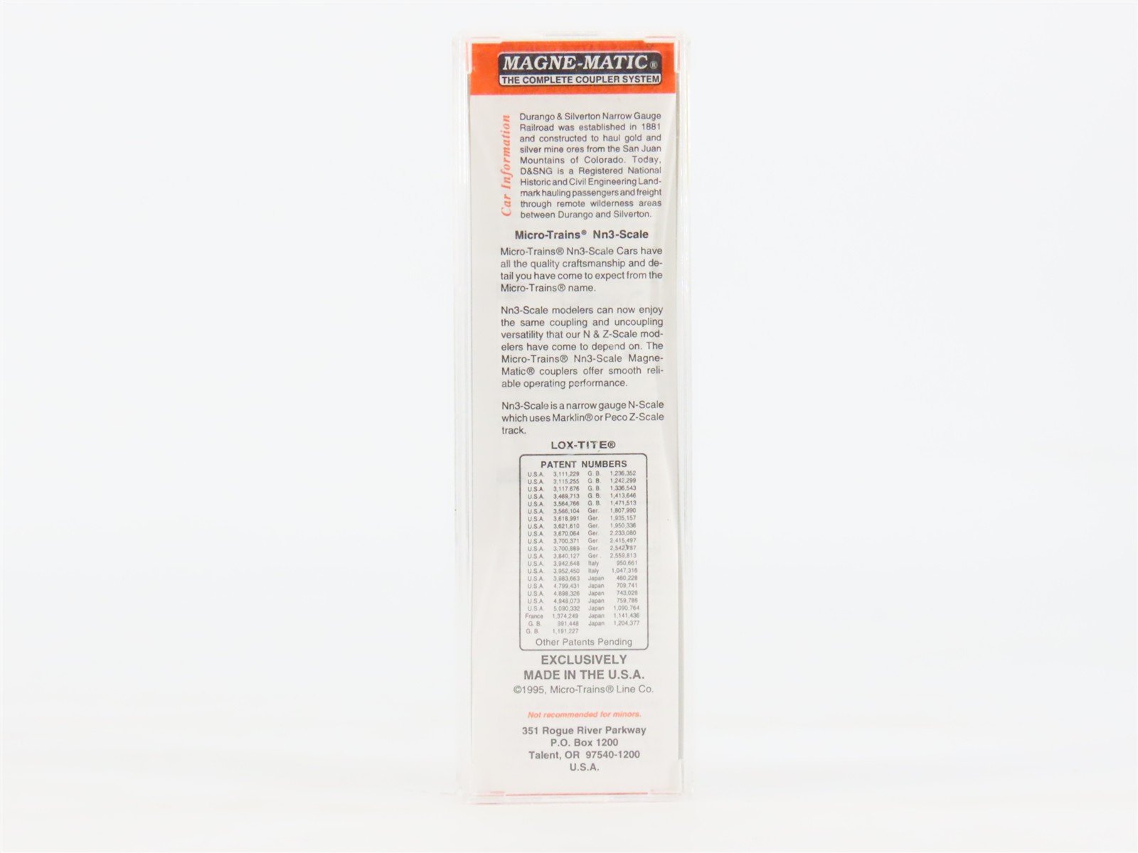 Nn3 Scale Micro-Trains MTL 15105 D&SNG Durango & Silverton 30' Box Car #3749