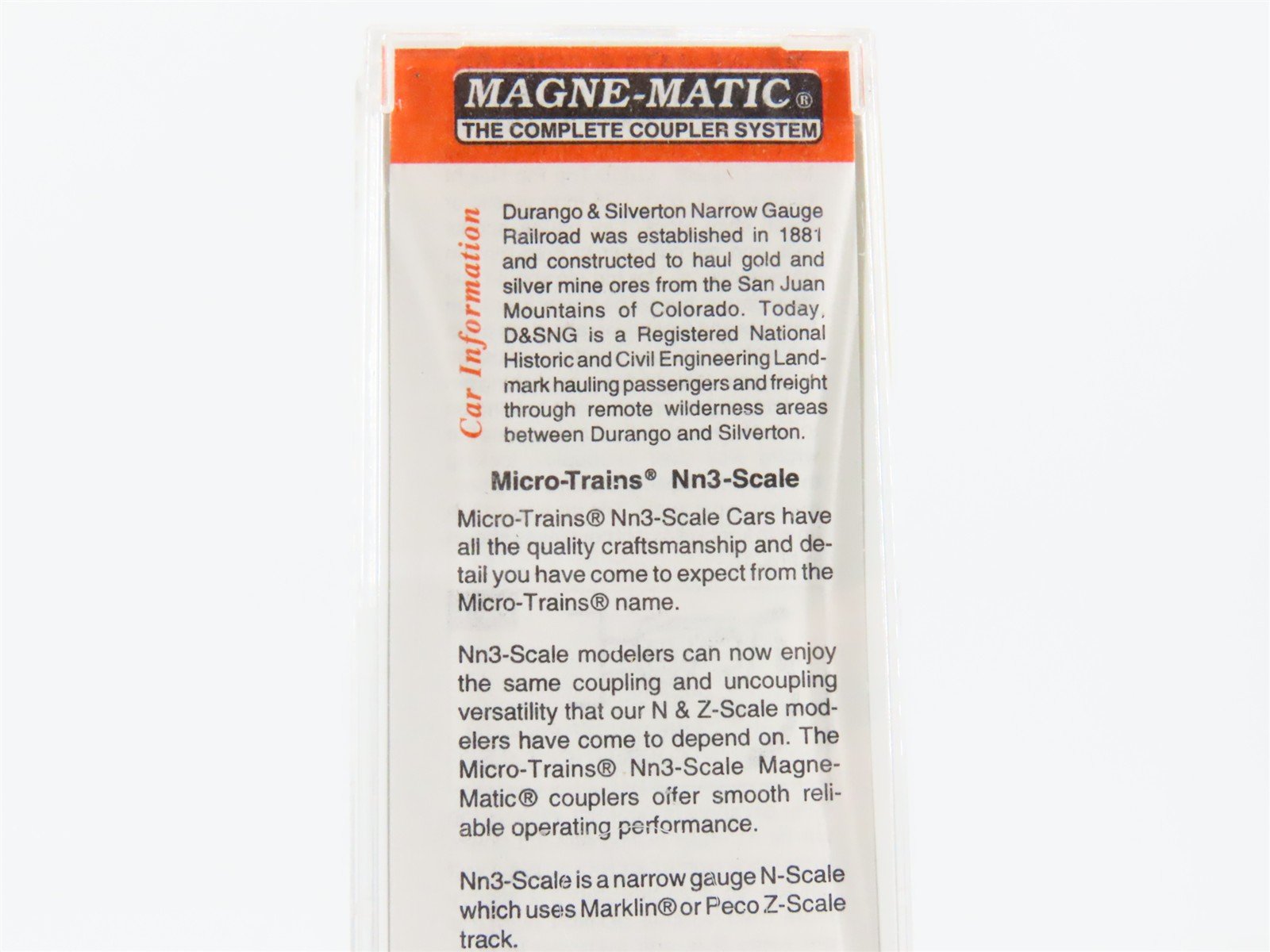 Nn3 Scale Micro-Trains MTL 15105 D&SNG Durango & Silverton 30' Box Car #3749