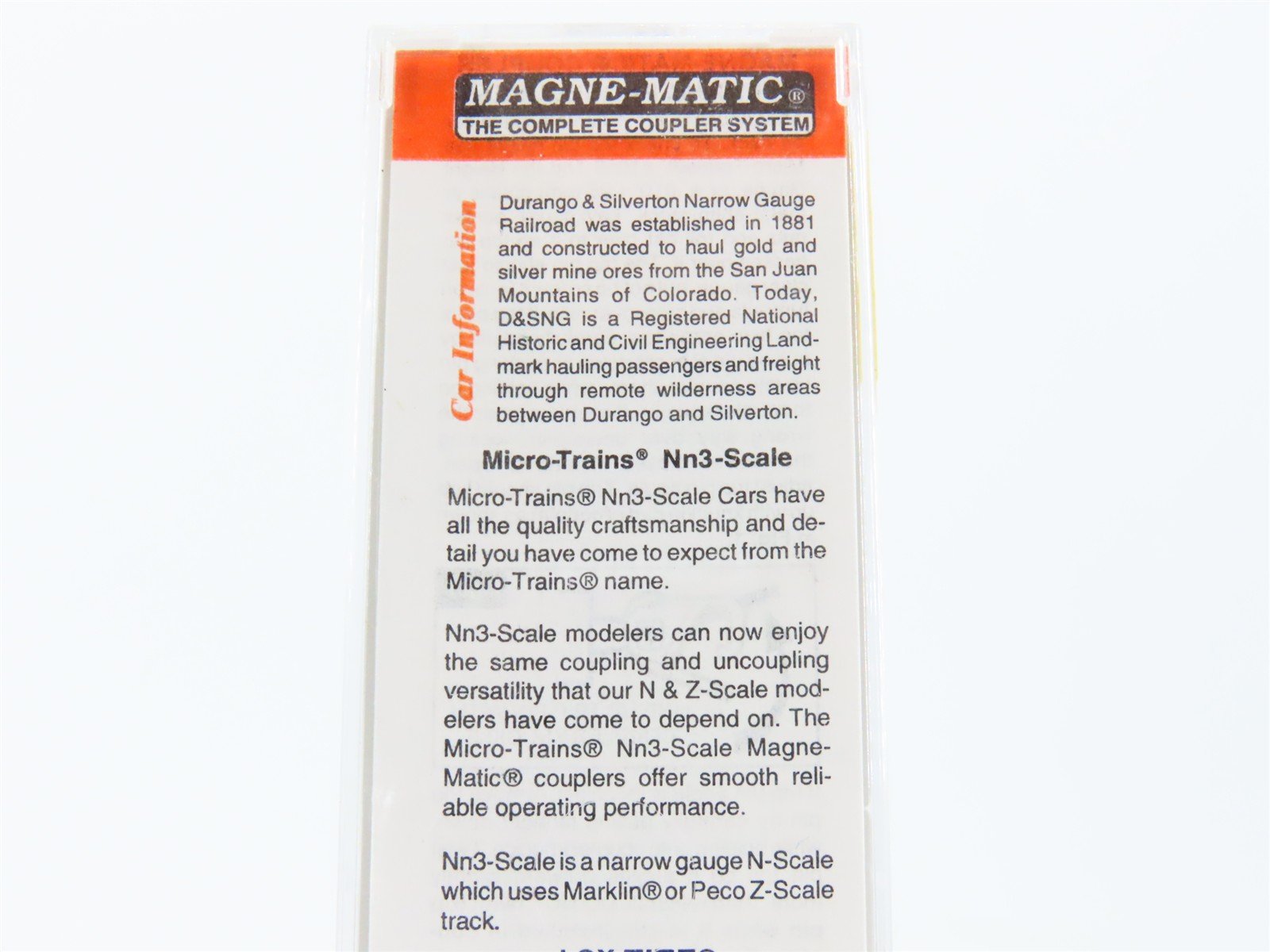 Nn3 Scale Micro-Trains MTL 15105 D&SNG Durango & Silverton 30' Box Car #3749