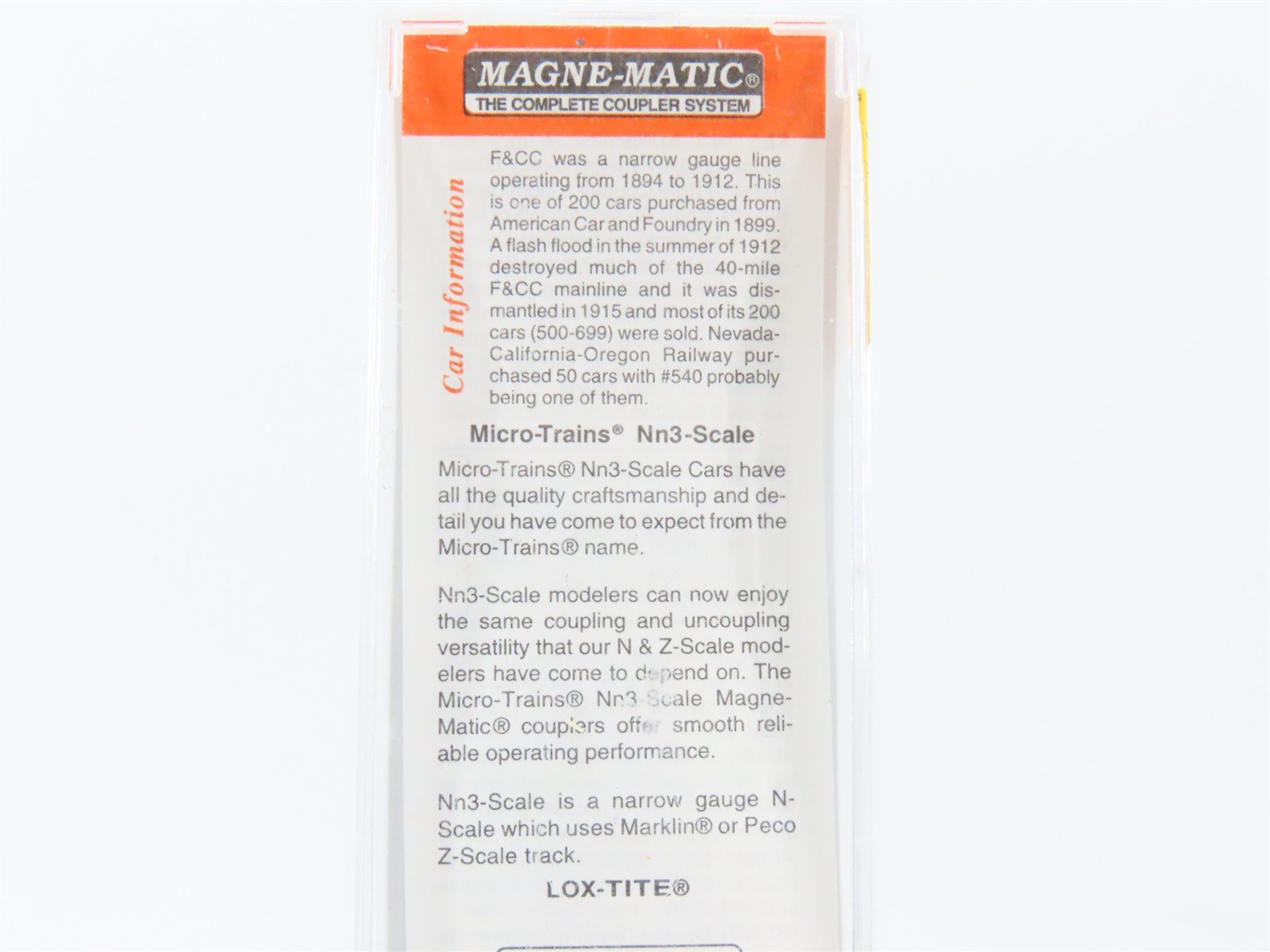 Nn3 Scale Micro-Trains MTL 15104 F&CC Florence & Cripple Creek 30' Box Car #540