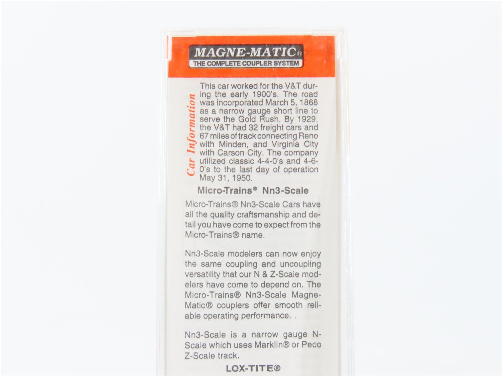 Nn3 Scale Micro-Trains MTL 15109 V&T Virginia & Truckee 30' Box Car #1013