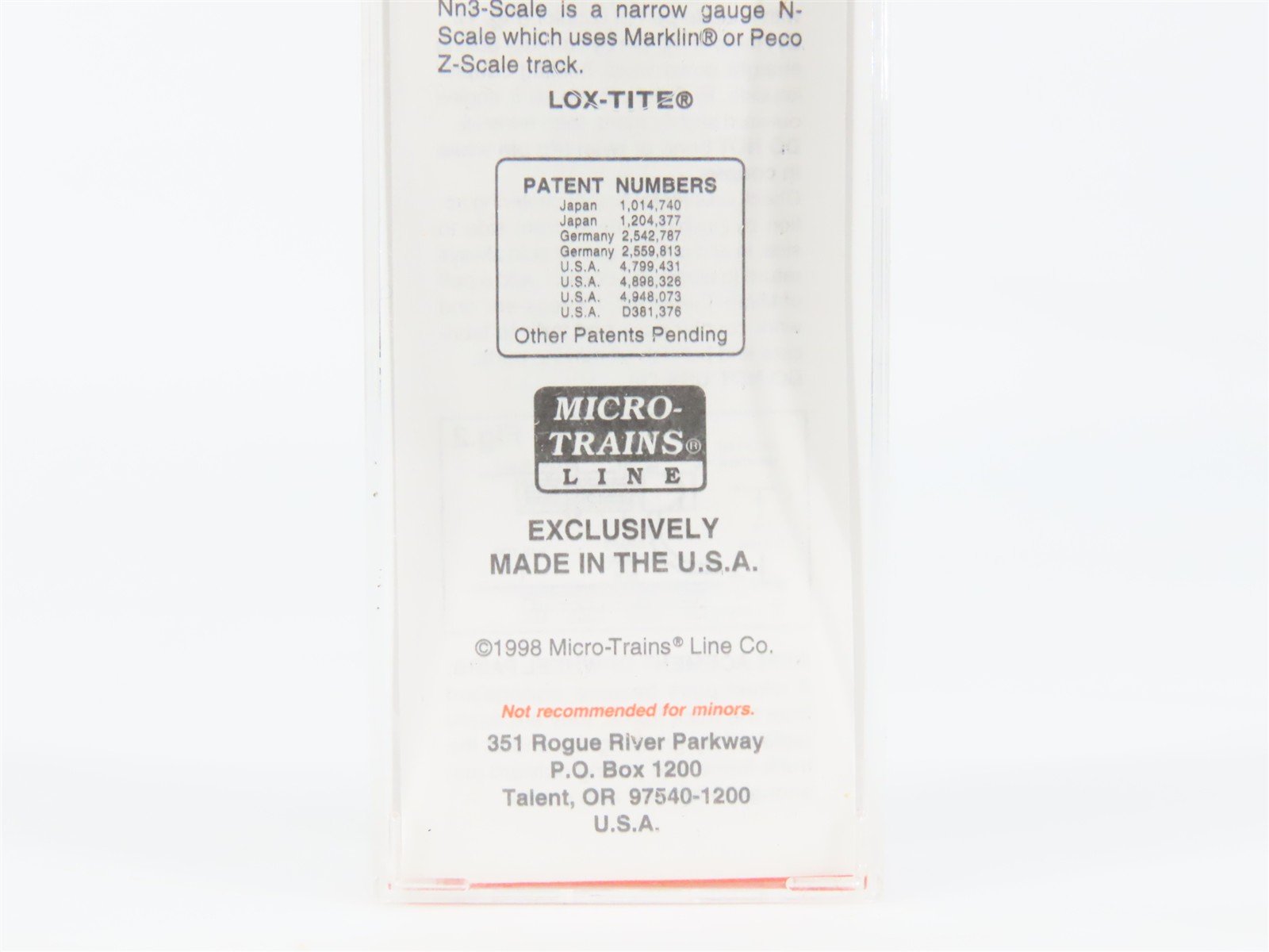 Nn3 Scale Micro-Trains MTL 15109 V&T Virginia & Truckee 30' Box Car #1013