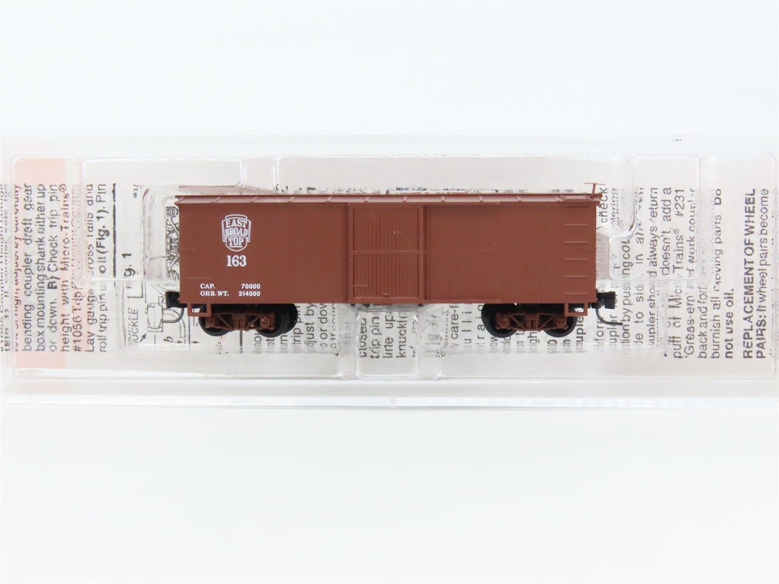 Nn3 Scale Micro-Trains MTL 80000070 East Broad Top Single Door Box Car #163
