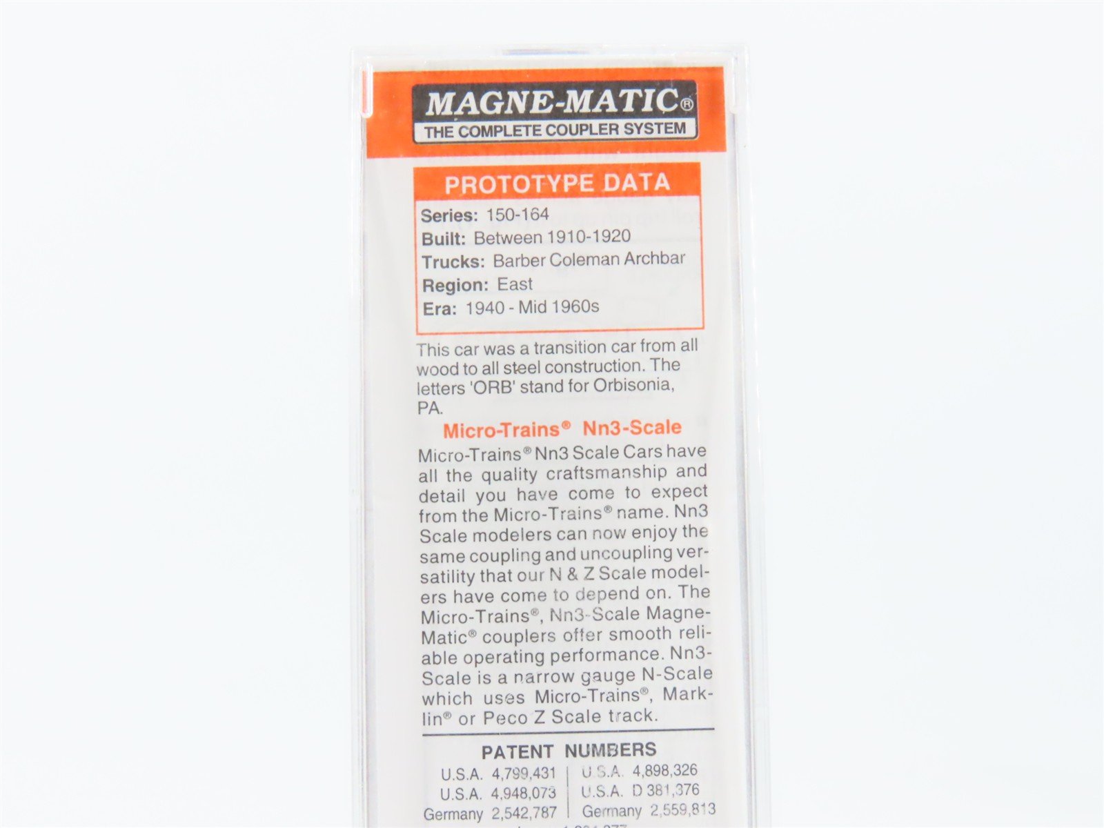 Nn3 Scale Micro-Trains MTL 80000070 East Broad Top Single Door Box Car #163
