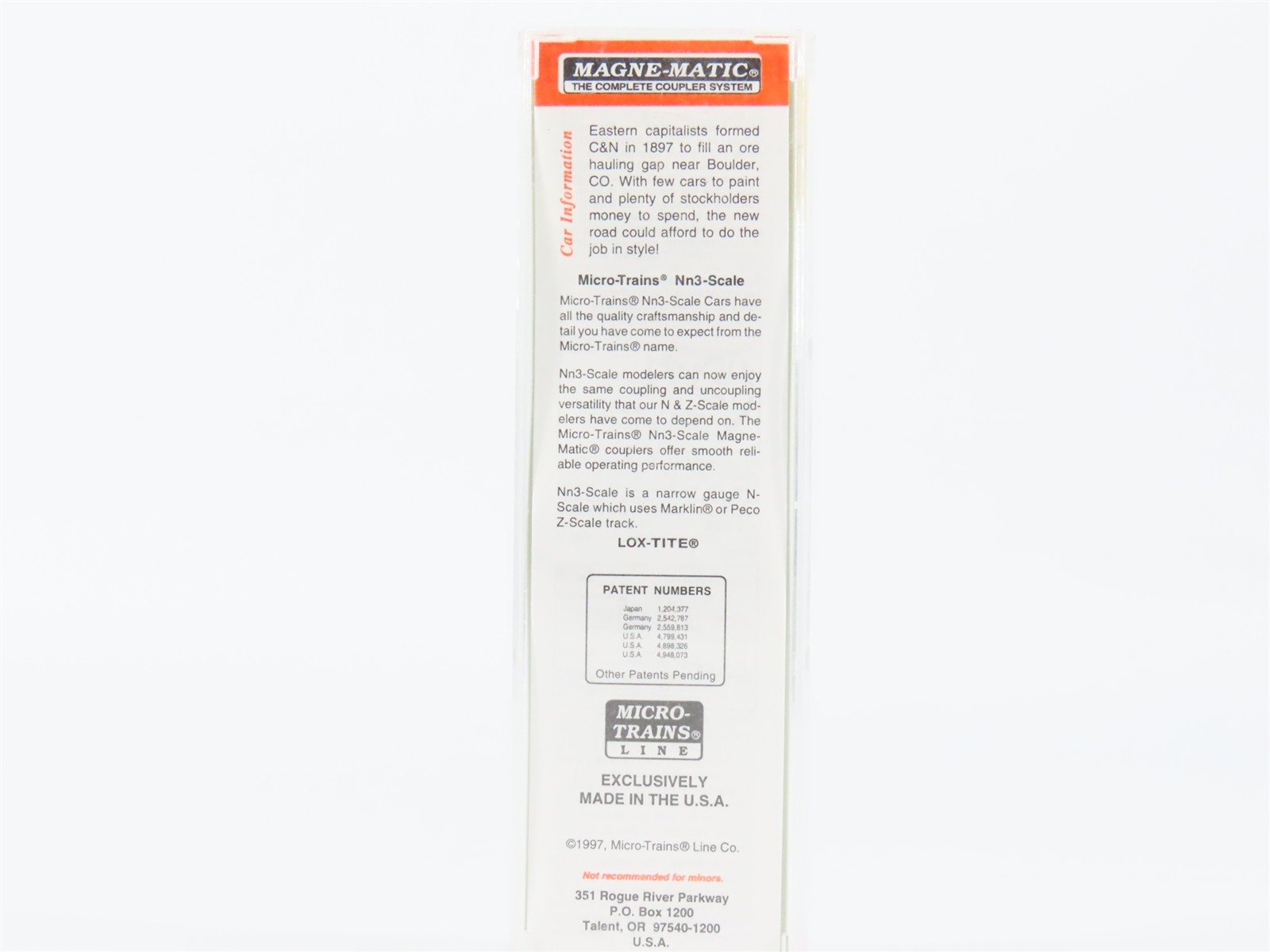 Nn3 Scale Micro-Trains MTL 15205 C&N Colorado & Northwestern Gondola #228