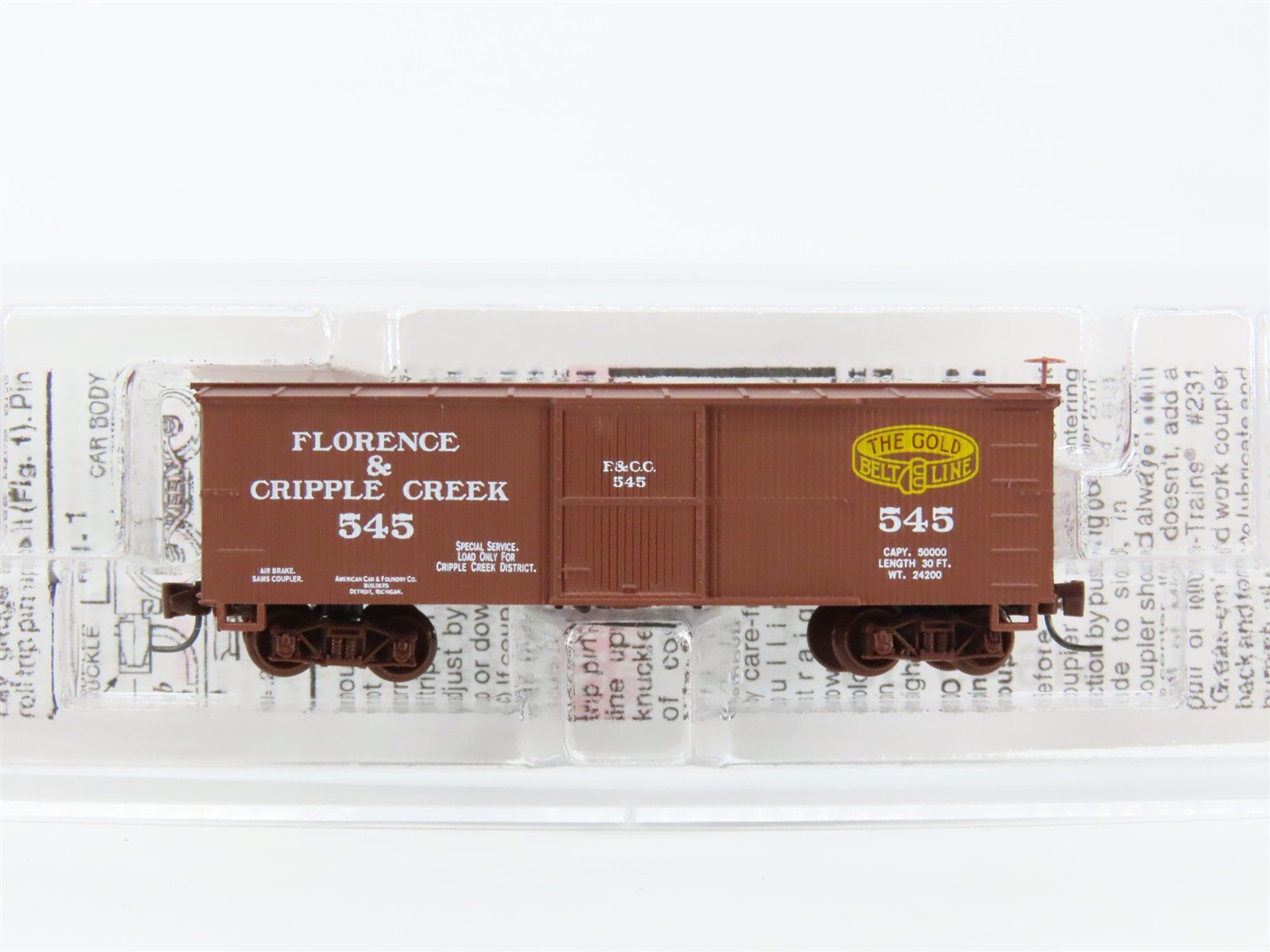Nn3 Scale Micro-Trains MTL 80000040 F&CC Florence & Cripple Creek Box Car #545