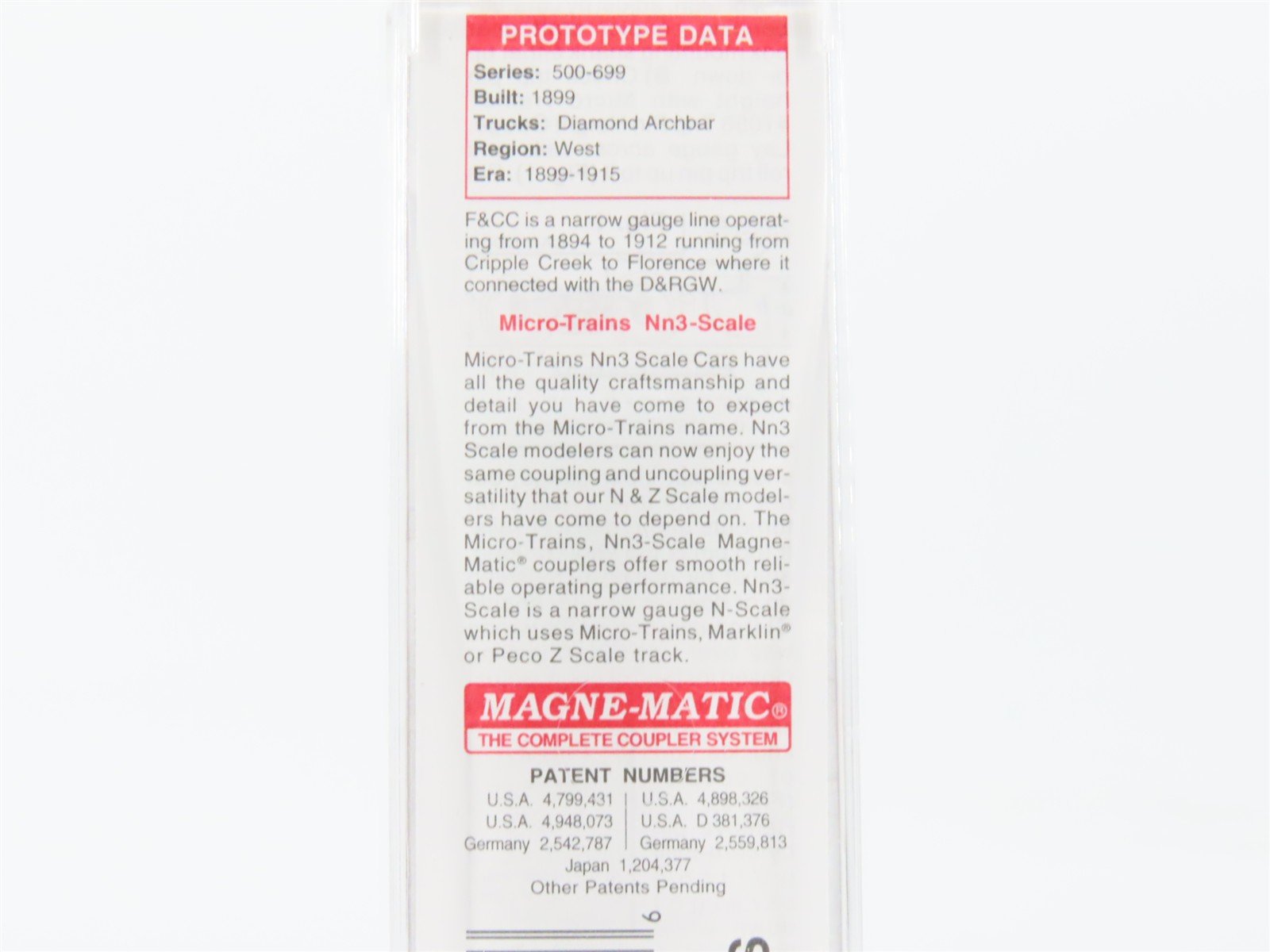 Nn3 Scale Micro-Trains MTL 80000040 F&CC Florence & Cripple Creek Box Car #545