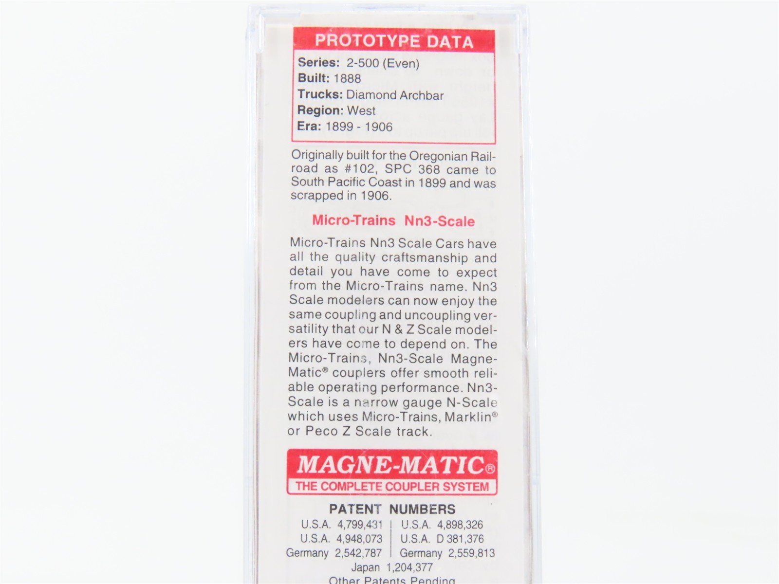 Nn3 Scale Micro-Trains MTL 80000180 SPC Southern Pacific Coast 30' Box Car #368