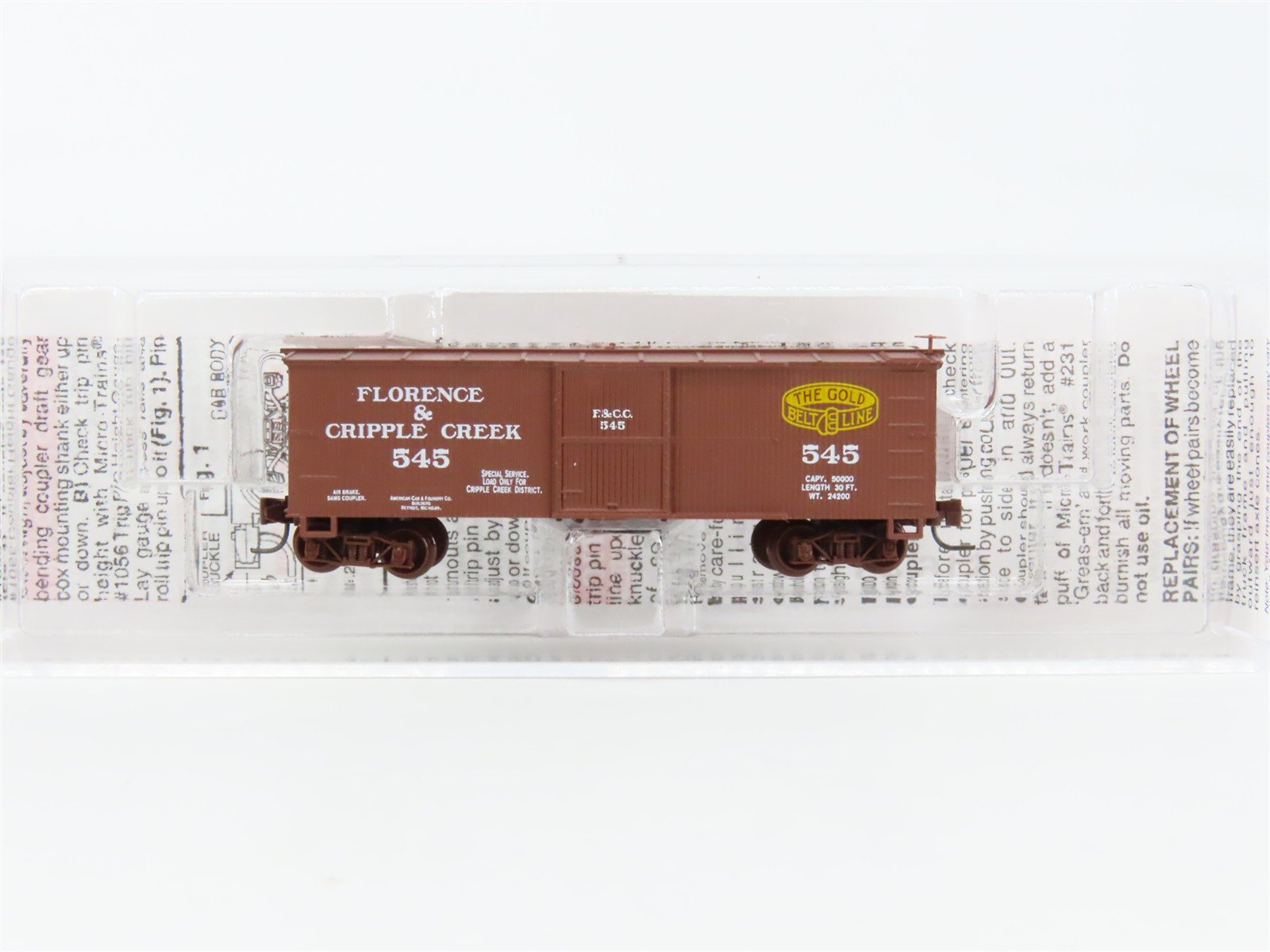 Nn3 Micro-Trains MTL 80000040 F&CC Florence & Cripple Creek 30' Box Car #545