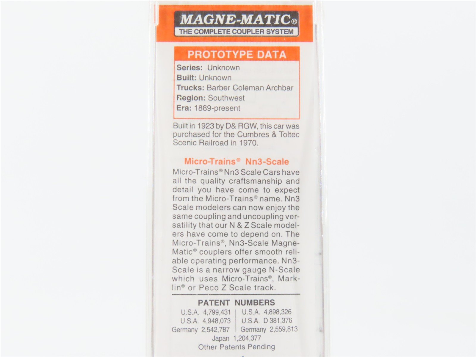 Nn3 Scale Micro-Trains MTL 81600020 C&TSRR Cumbres & Toltec Scenic Caboose #0503